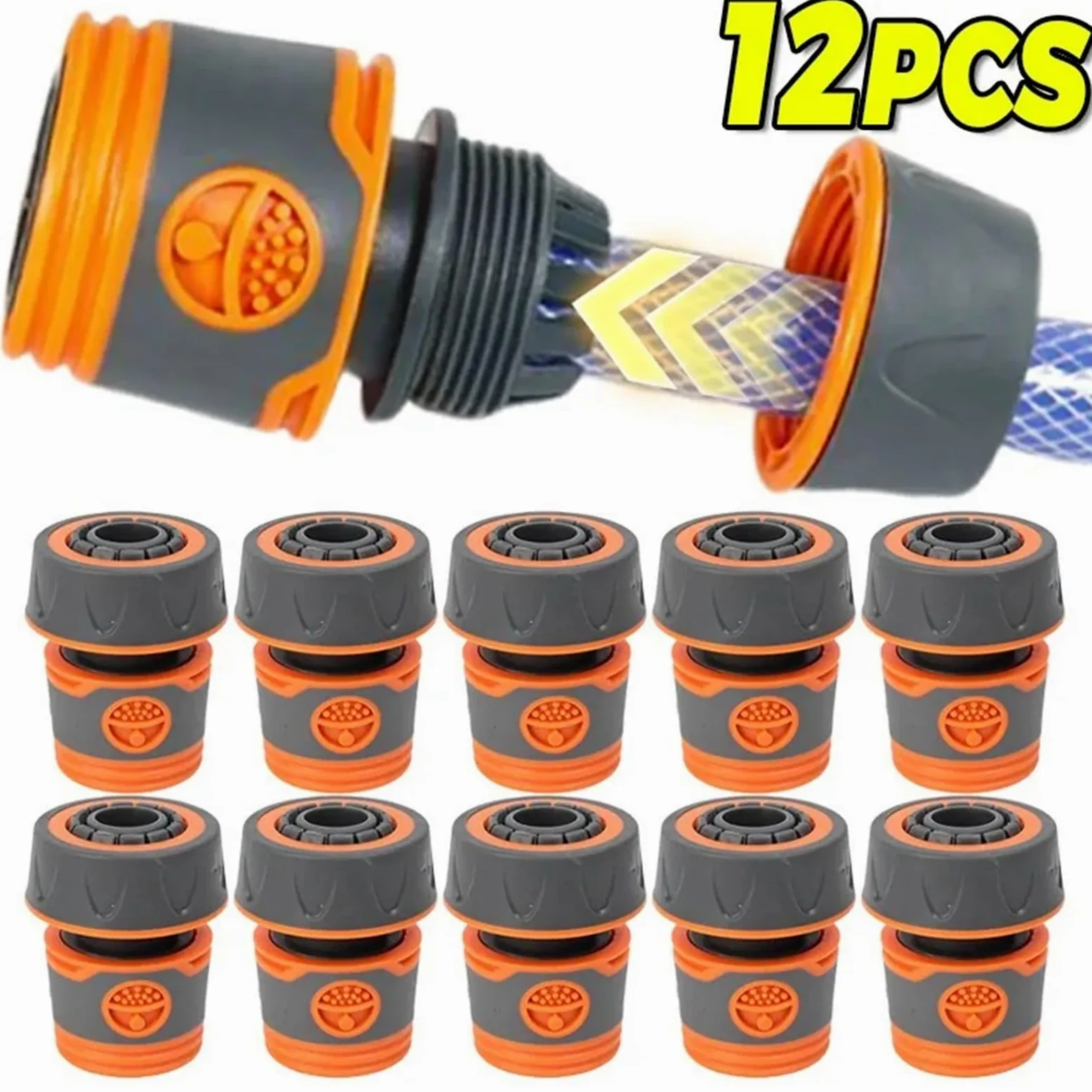 Adaptador Manguera Grifo Conector rápido de Manguera jardín | Conectores de tubería de agua de junta de conexión de extensor de grifo Accesorios de riego(6-point,12PCS)