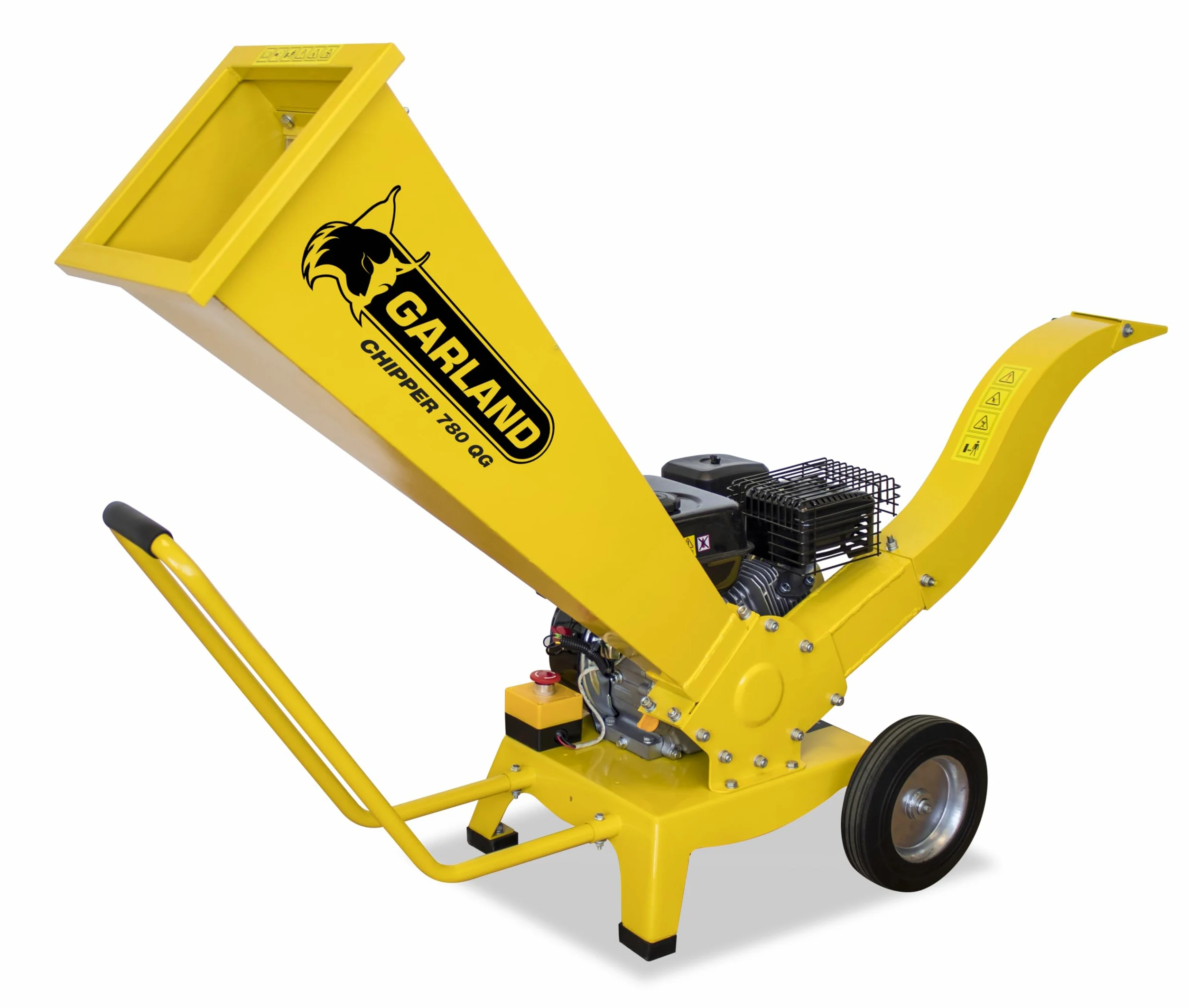 GARLAND CHIPPER 780QG-V23 – Biotrituradora gasolina 4T, 212 cc, 5,8 CV, tritura ramas hasta 6 cm, rodillo axial con cuchilla y contracuchilla, ruedas macizas, tobera orientable, SC System