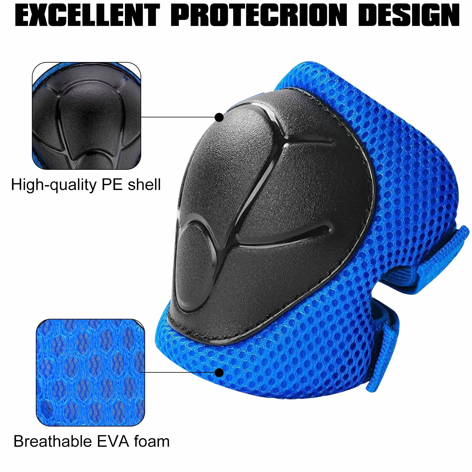 Zorplex Juego de 6 Protecciones Infantiles, Rodilleras Coderas Muñequeras para Patines Ciclismo Monopatín