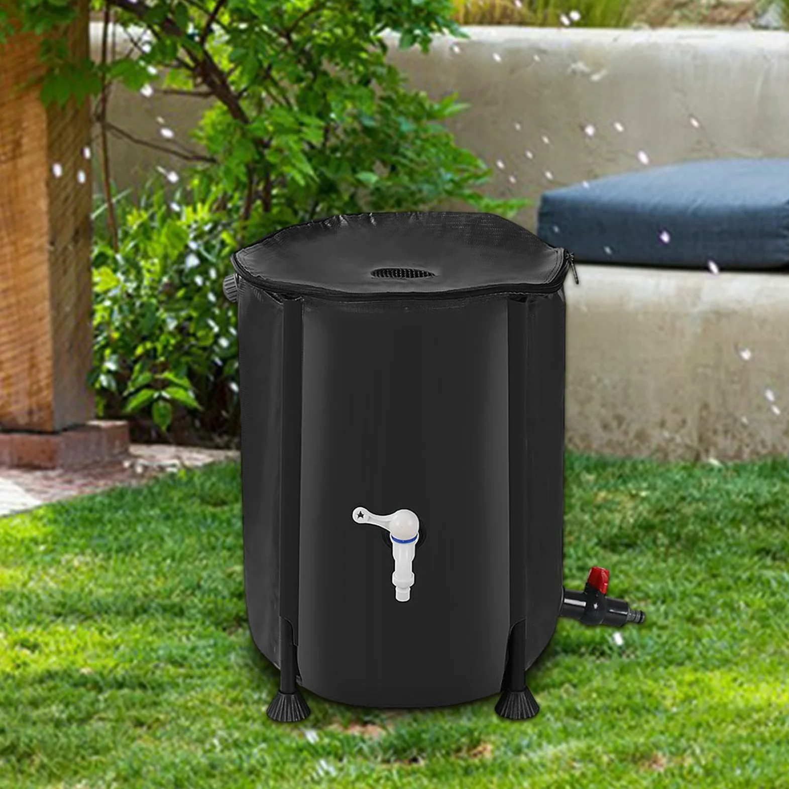 Colector de agua de barril de lluvia, colector de agua de lluvia de 200 l | colector de barril de lluvia portátil, barril colector de agua de lluvia a prueba de intemperie, colector de lluvia para