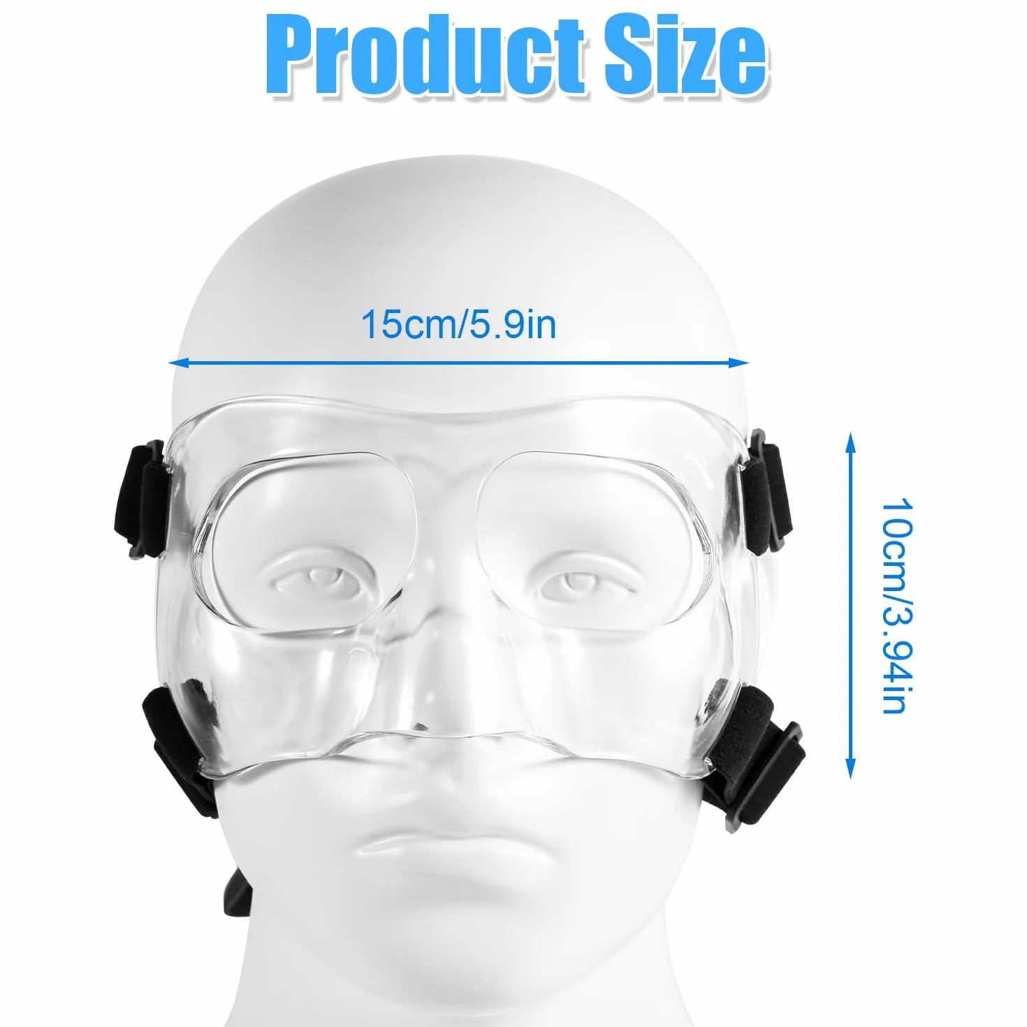 Protector Nasal Ajustable Transpirable Transparente con Acolchado para Deporte Baloncesto Fútbol