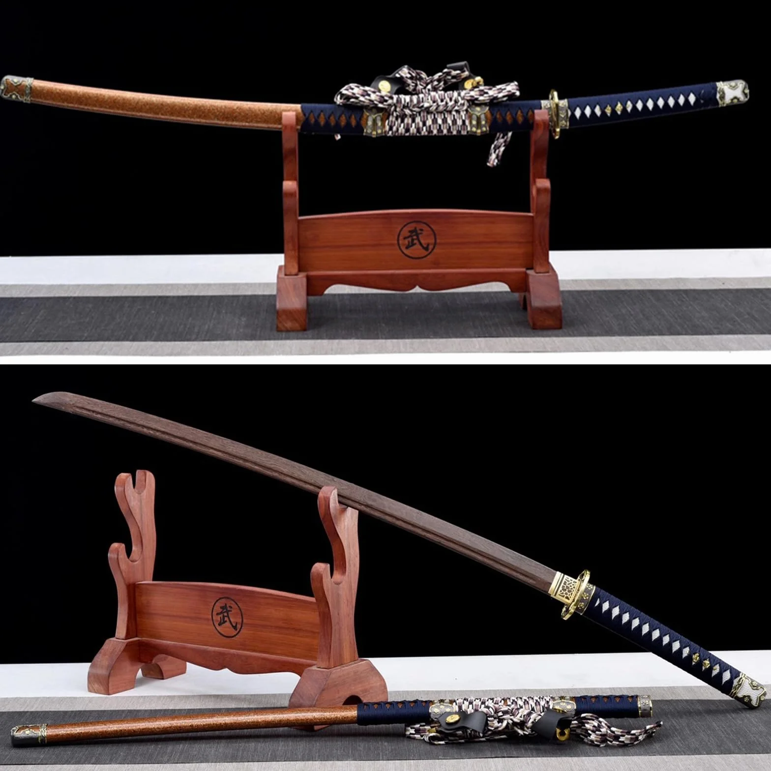 Katana Japonesa de Madera Tachi Palisandro Natural 104 cm Entrenamiento Kendo