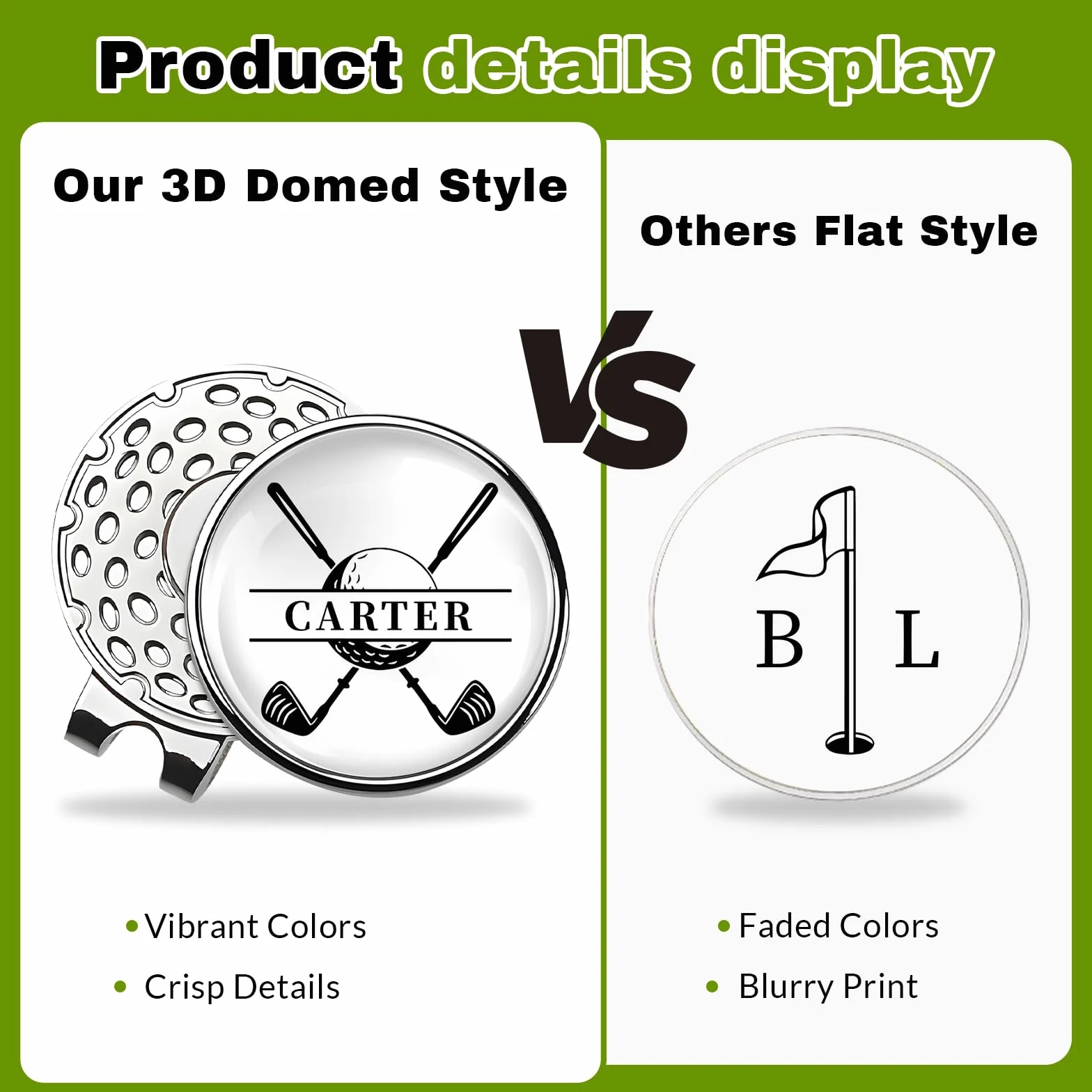 Marcador de Pelota de Golf Personalizado 3D con Clip Magnético para Sombrero, Regalo Original para Golfistas
