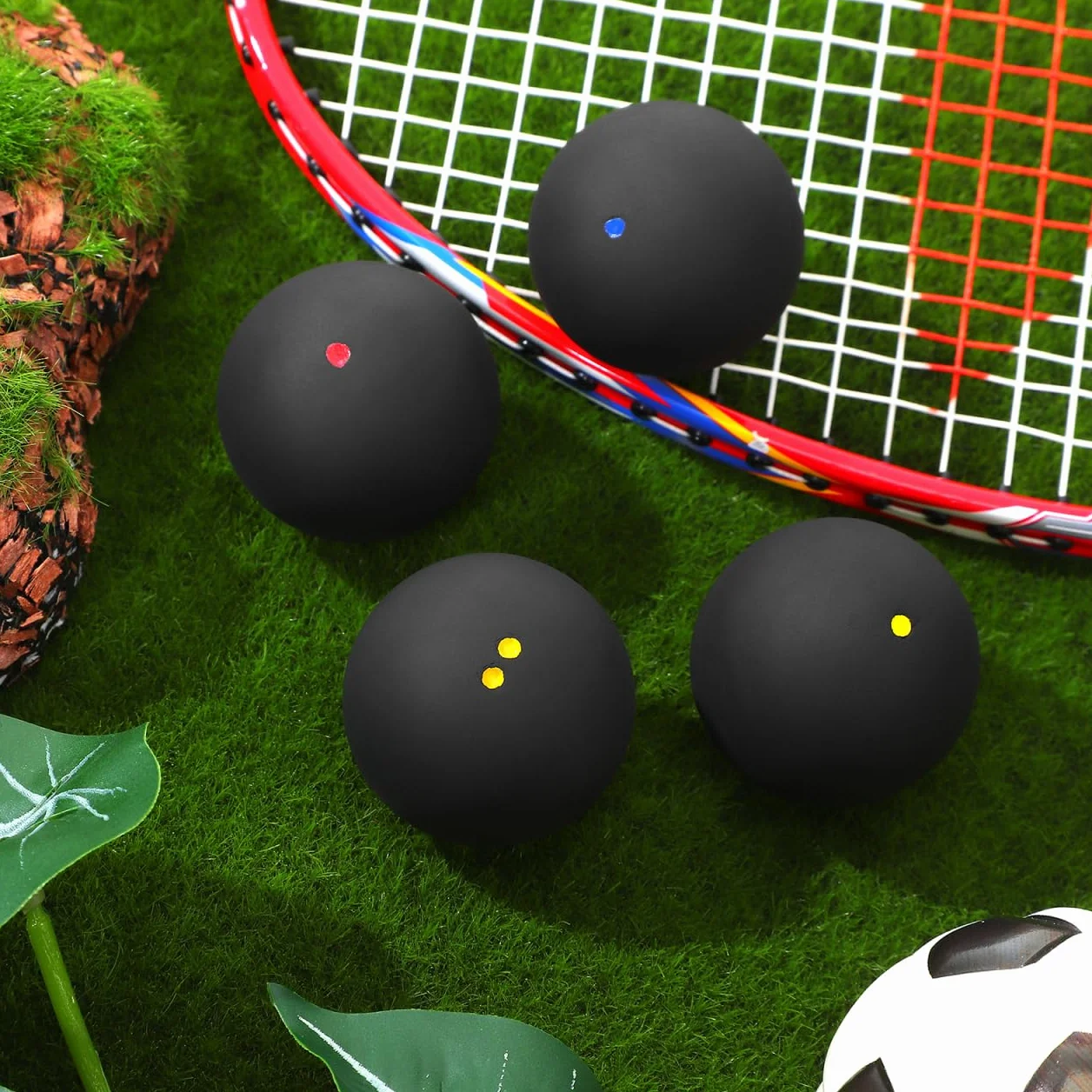 Kisangel 4 bolas de squash 45 mm alta elasticidad entrenamiento competitivo