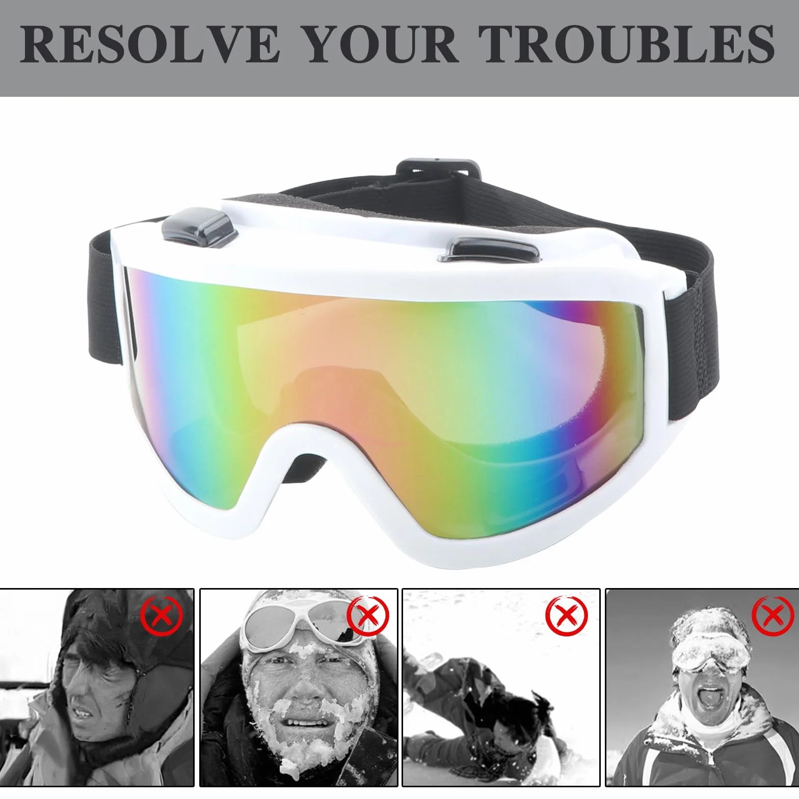 Gafas de esquí anti-niebla protección UV snowboard patinaje