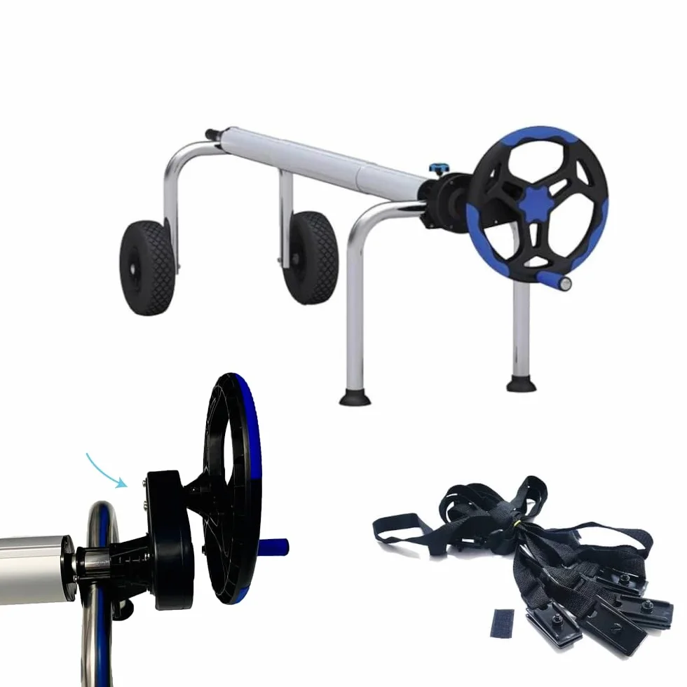 Piscihogar Enrollador Manta Piscina Thermal Lux 8.0 |hasta 1000 micras |Tubo Central Extensible de 1,0-6,2 a 8,0 m