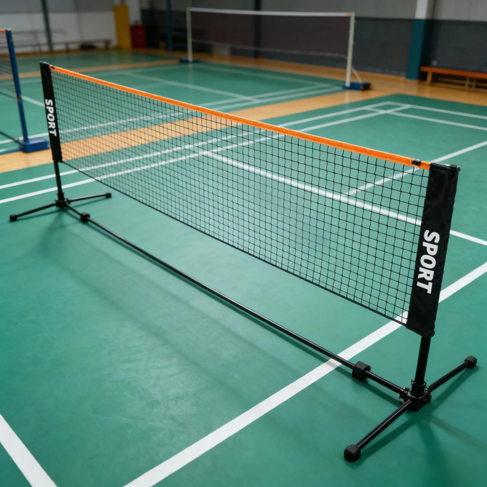 Red de Bádminton Plegable Ajustable Resistente a la Intemperie 3-5 m Portátil para Vóleibol