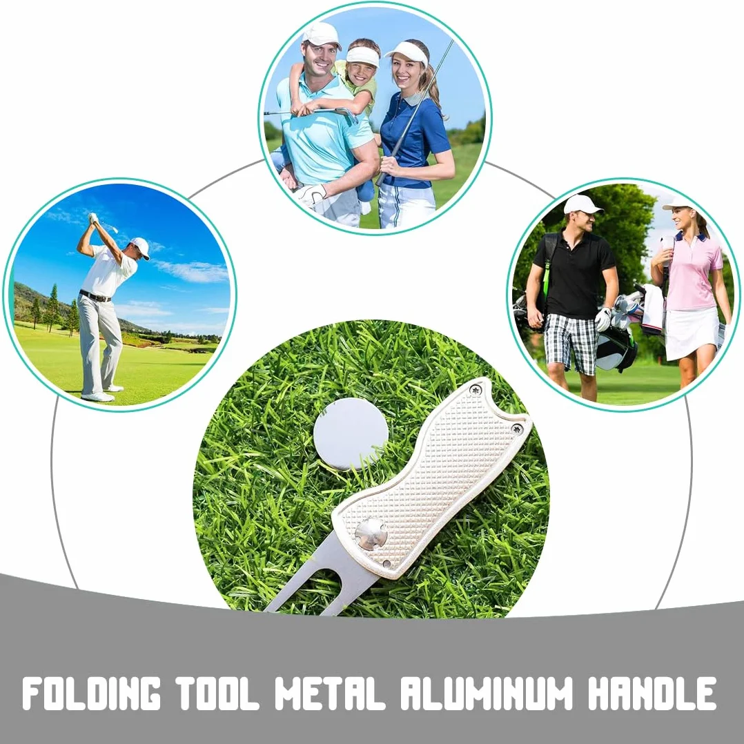 Herramienta de reparación de Palas de Golf de Acero Inoxidable con botón desplegable Plegable