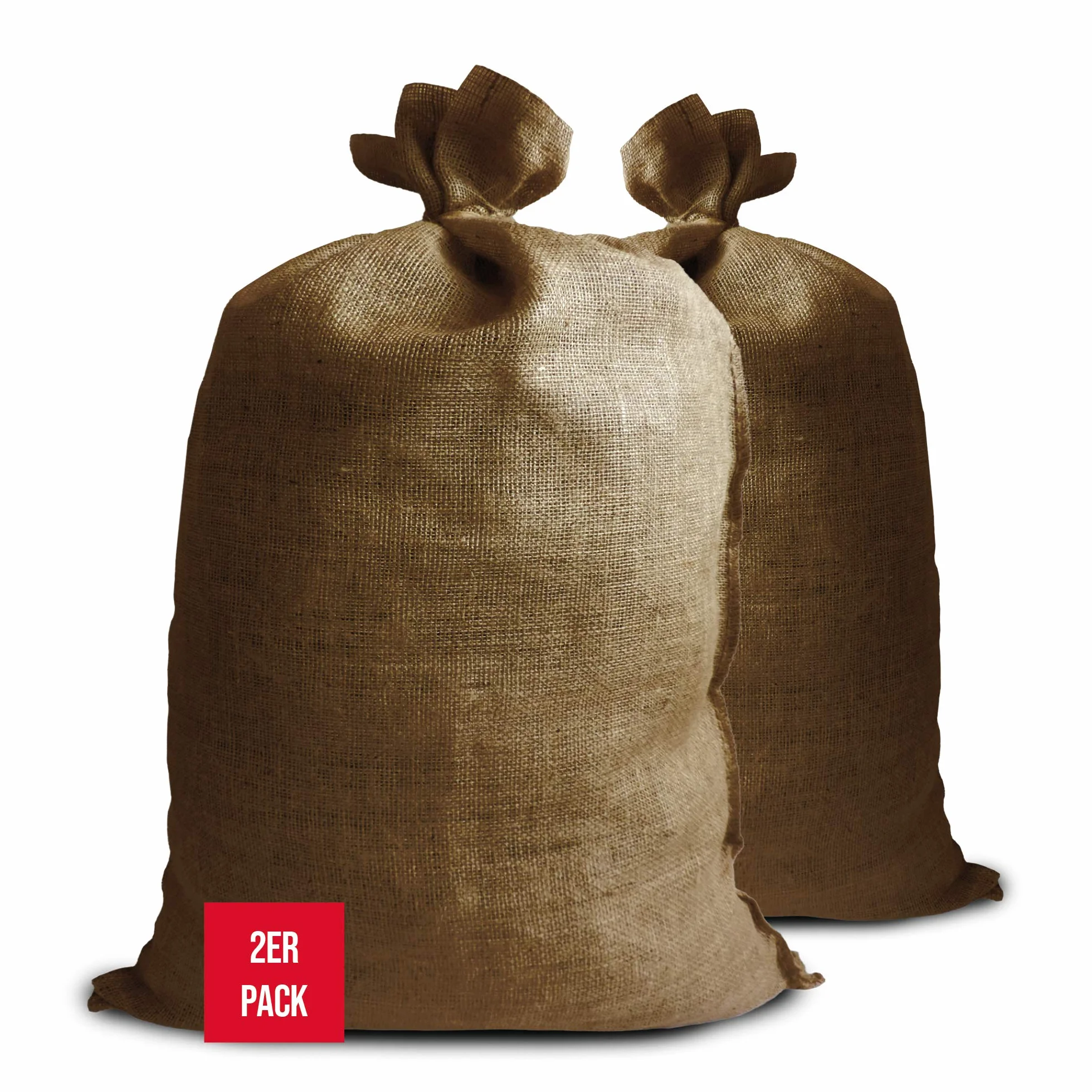 Noor - Saco de yute, 65 x 115 cm, marrón, pack de 2
