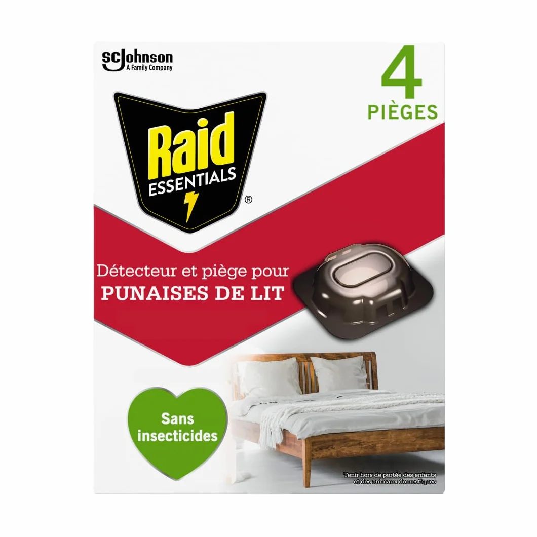 Raid Essentials® - Detector y Trampa para chinches - sin insecticidas - 4 Unidades