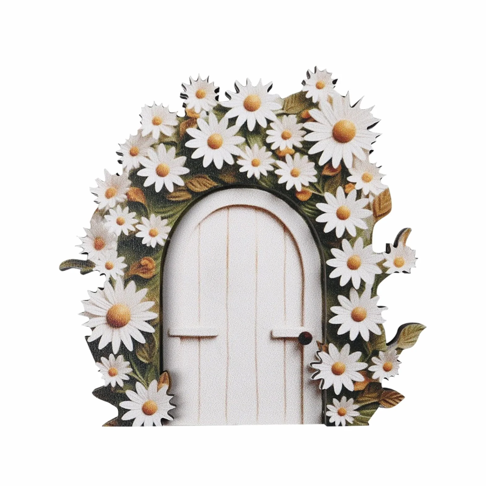 Puerta de hadas de madera, puerta de árbol de hadas en miniatura para decoración de patio, césped, adornos de jardín de hadas para árboles de jardín, accesorios de puerta para pared y árboles al aire
