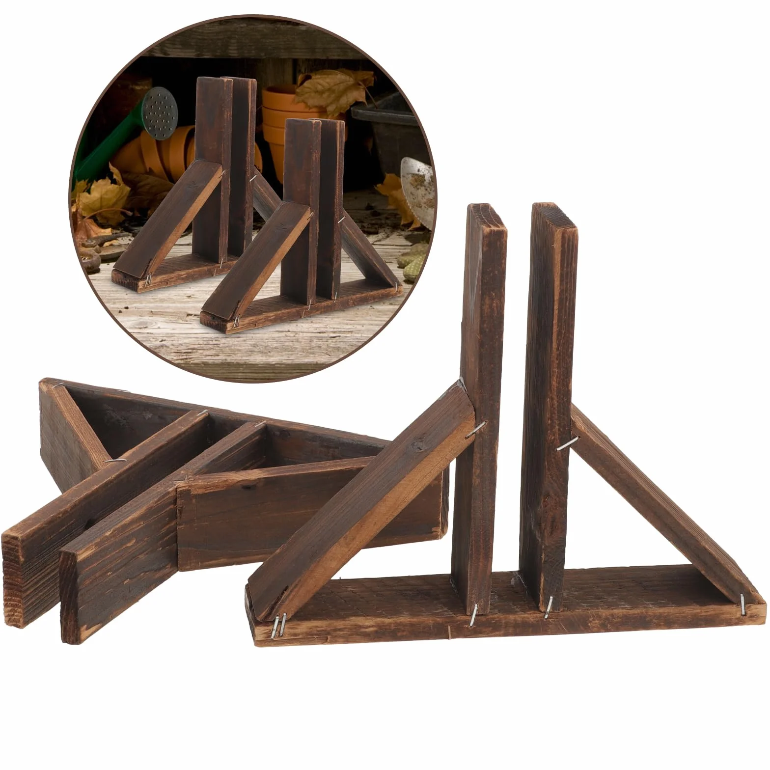 VANZACK 2 Piezas Base De Valla De Madera Maciza Soporte De Enrejado De Jardín Separador De De Madera Base De Fijación De Valla Soporte De a De Interior a Pequeña