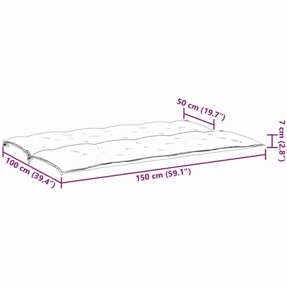 vidaXL Cojín para balancín de tela gris antracita 150 cm