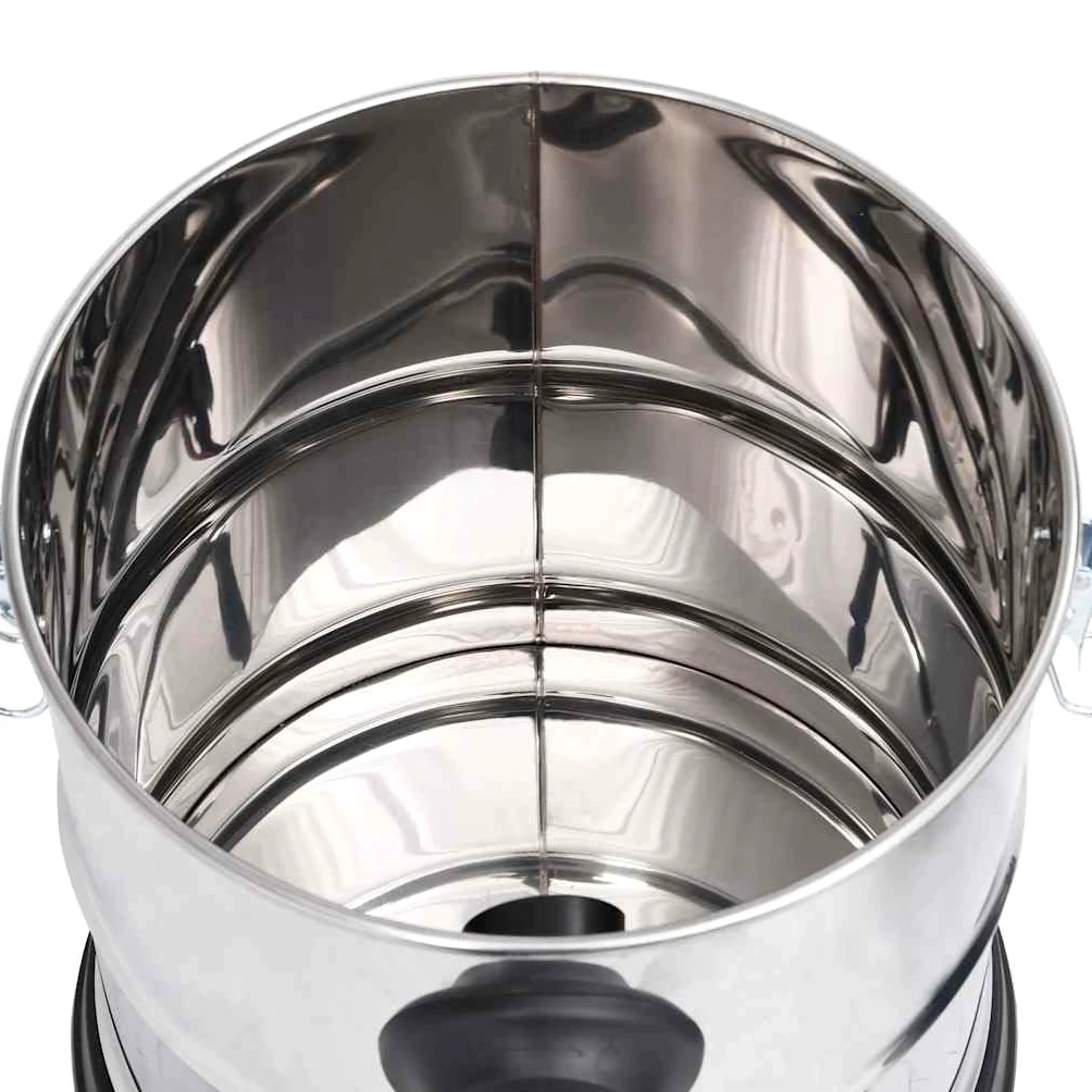 Aspirador de cenizas de acero inoxidable, 1200 W, 20 L, con filtro HEPA, manguera de metal flexible, función de soplado, móvil por ruedas, adecuado para la limpieza de la chimenea y el coche