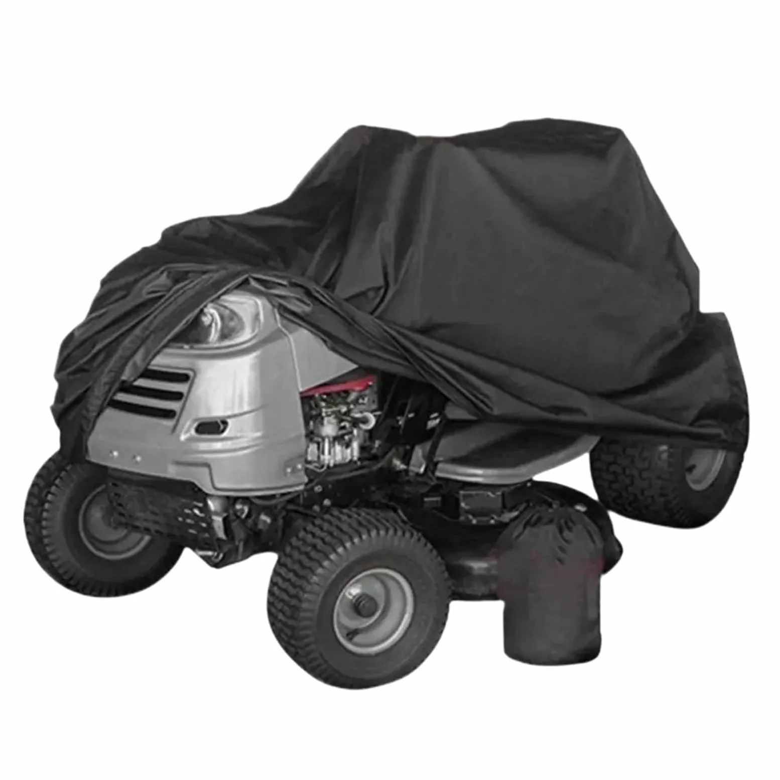 Funda para cortacésped autopropulsado, Funda for cortacésped, tractor de jardín, tela Oxford negra, 140 x 66 91 cm, con bolsa almacenamiento protectora