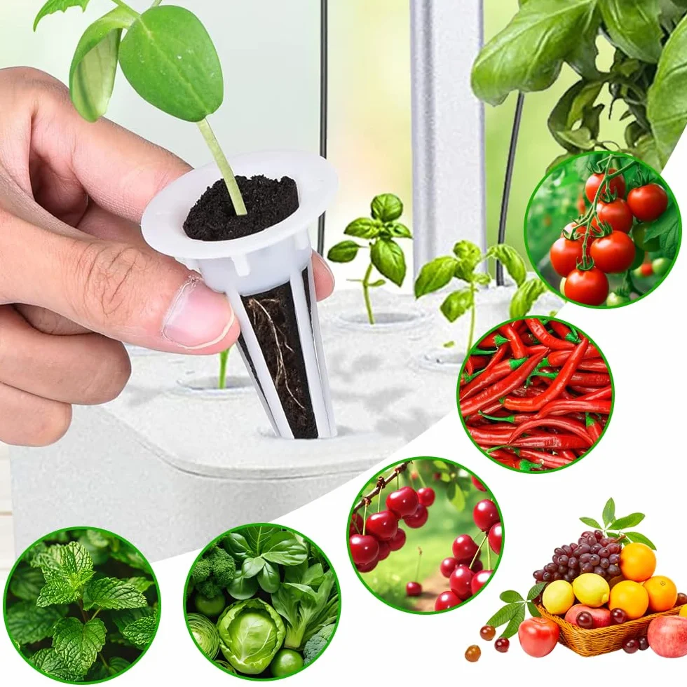 125 Piezas Kit Jardinería Hidropónica Interior, Esponjas para Cultivo Hidropónico, 50 Esponjas de Crecimiento, 12 Cestas de Semillas, 12 Tapas, 50 Etiquetas, para Sistema de Cultivo Hidropónico