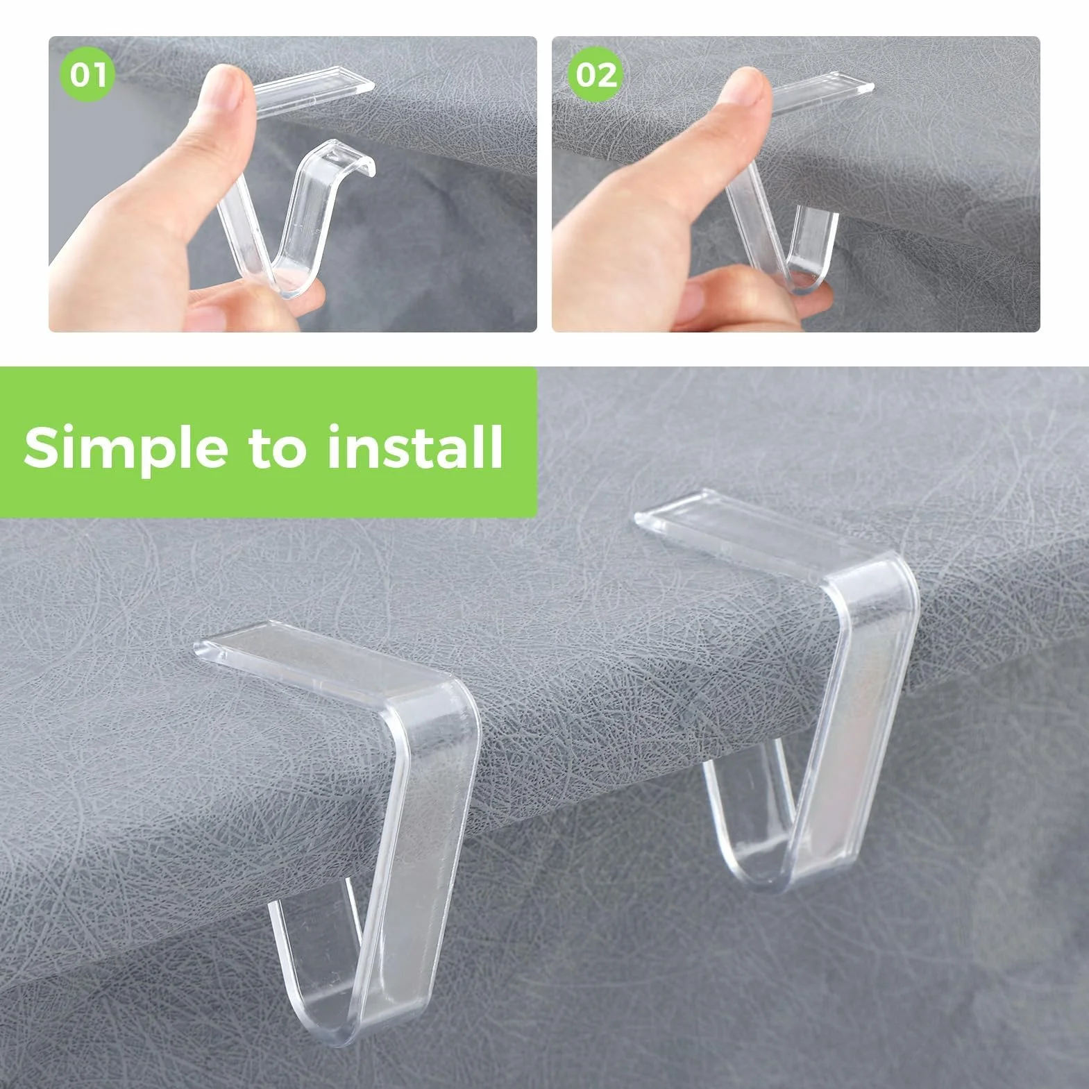 12 Piezas Pinzas para Mantel de Plástico Transparente, Sujetadores para Mesas de Comedor de 3,5-5,5 cm de Grosor para Restaurantes, Sujetamanteles Multifuncional para Mesa Exterior