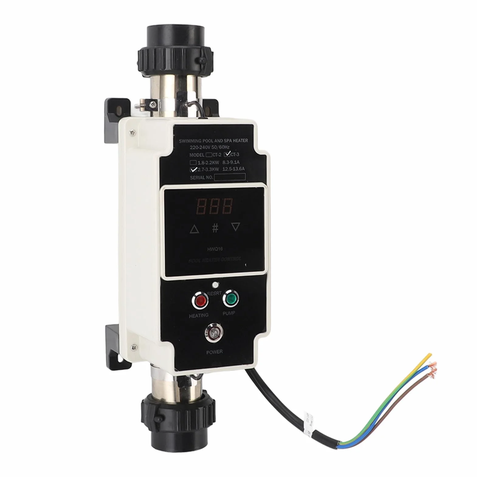 Sxhlseller Bomba de Calor para Piscina 230 V - 2,7-3,3 KW Termostato Calentador de Agua para Piscina con Pantalla Digital para Bañera de Hidromasaje