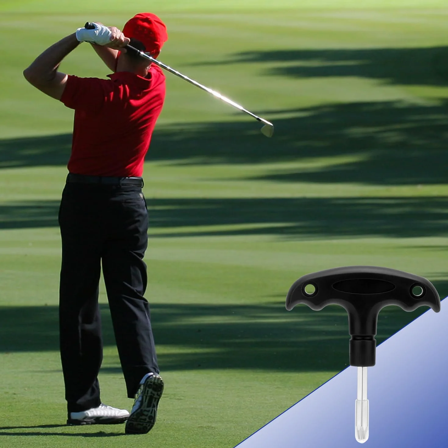NQEUEPN Klucz golfowy regulowany z plastikowym uchwytem, śrubokręt ze stali nierdzewnej (czarny)