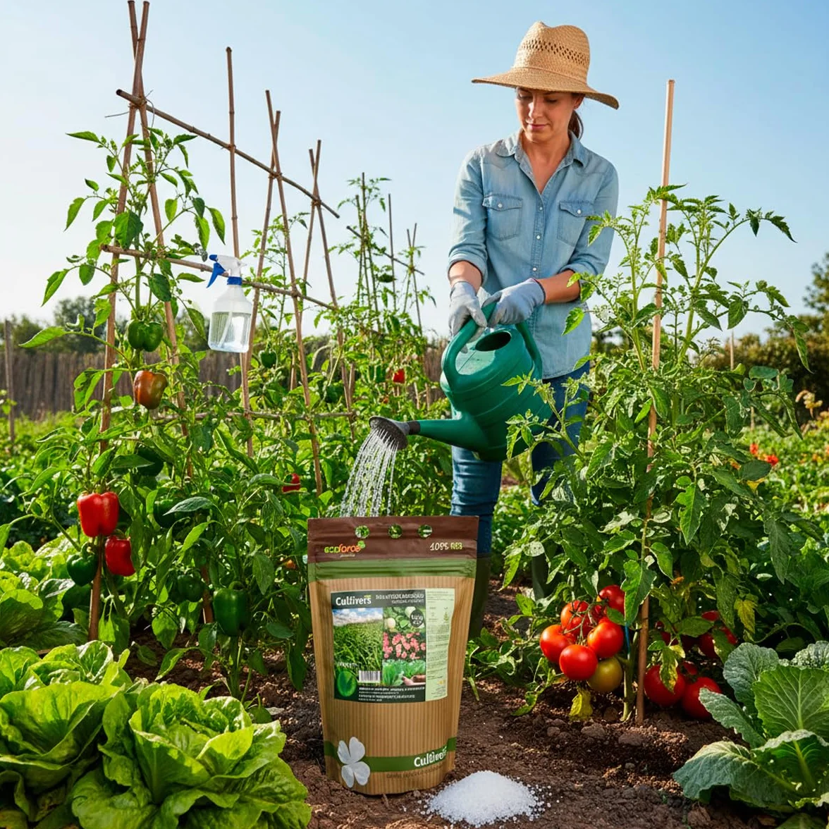 CULTIVERS Sulfato de Magnesio 1,5 kg | Sustancia Mineral Hidrosoluble para Jardinería y Uso Técnico | Disolución en Agua | Mantenimiento de Suelos y Superficies Exteriores