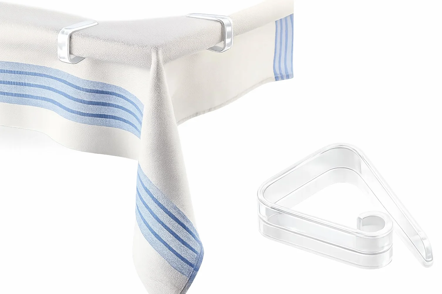 Clim Profesional 100 Pinzas Sujeta Manteles para Mesas. Producto Ideal para Exteriores en Terrazas, Jardín, Restaurante, Camping o Patios. Clip de Plástico Transparente para Papel, Hule y Tela