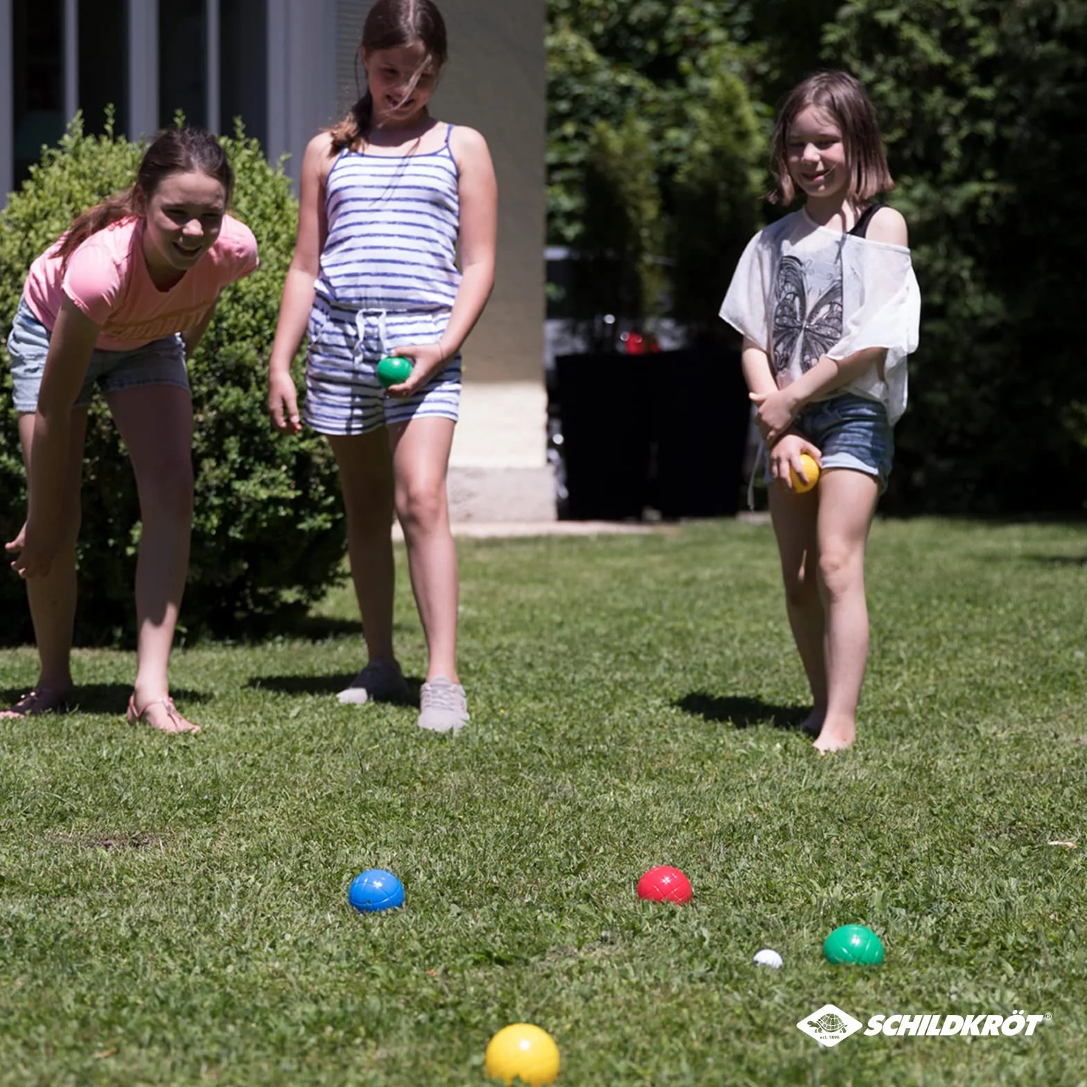 Schildkröt Fun Boccia Set 4×2 Bolas de Boccia Bola Objetivo Ø 7,25 cm Plástico Relleno de Agua Multicolor
