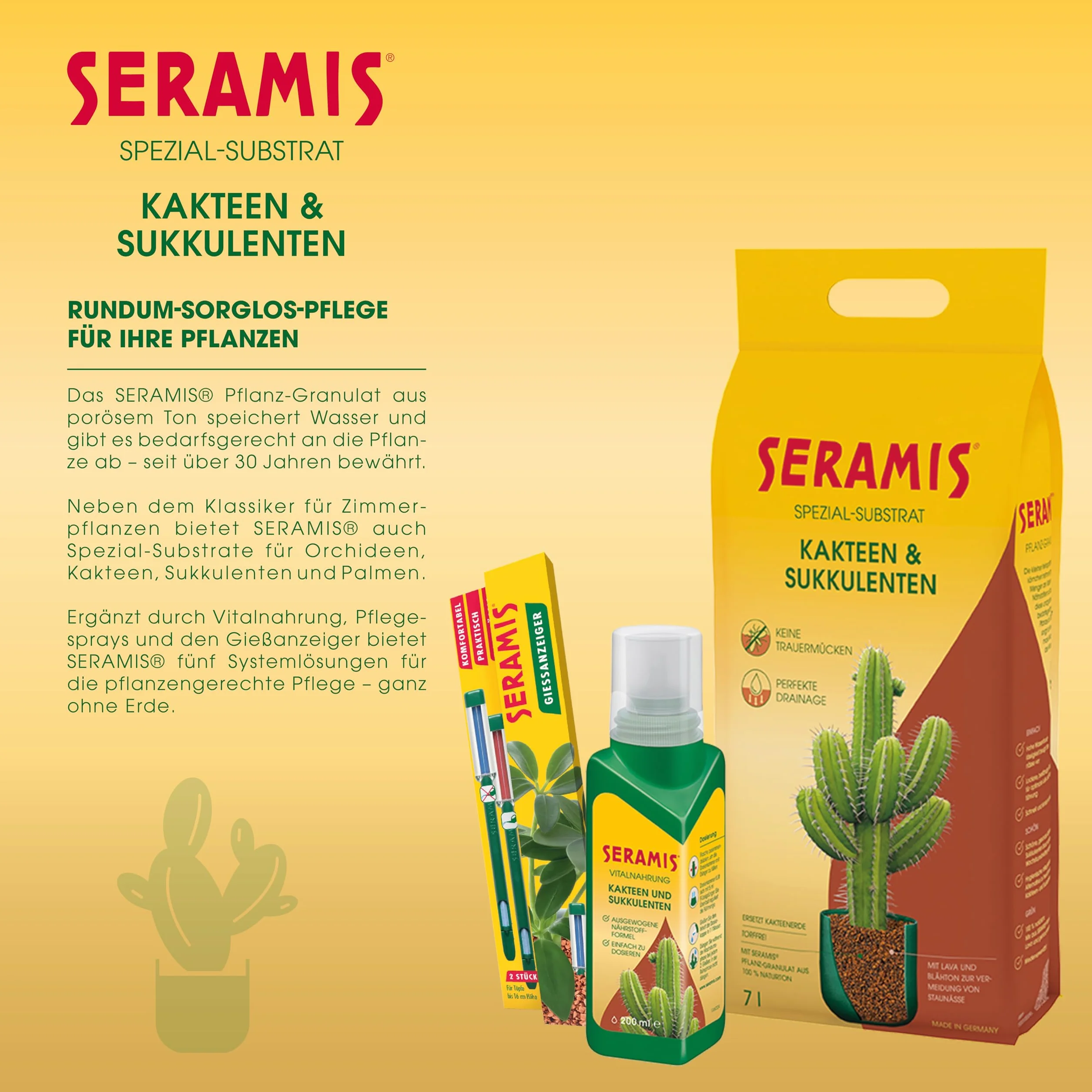 Seramis sustrato Especial para Cactus y suculentas, 7 l – Arcilla expandida, sustituto para Tierra de Cactus para el Almacenamiento de nutrientes
