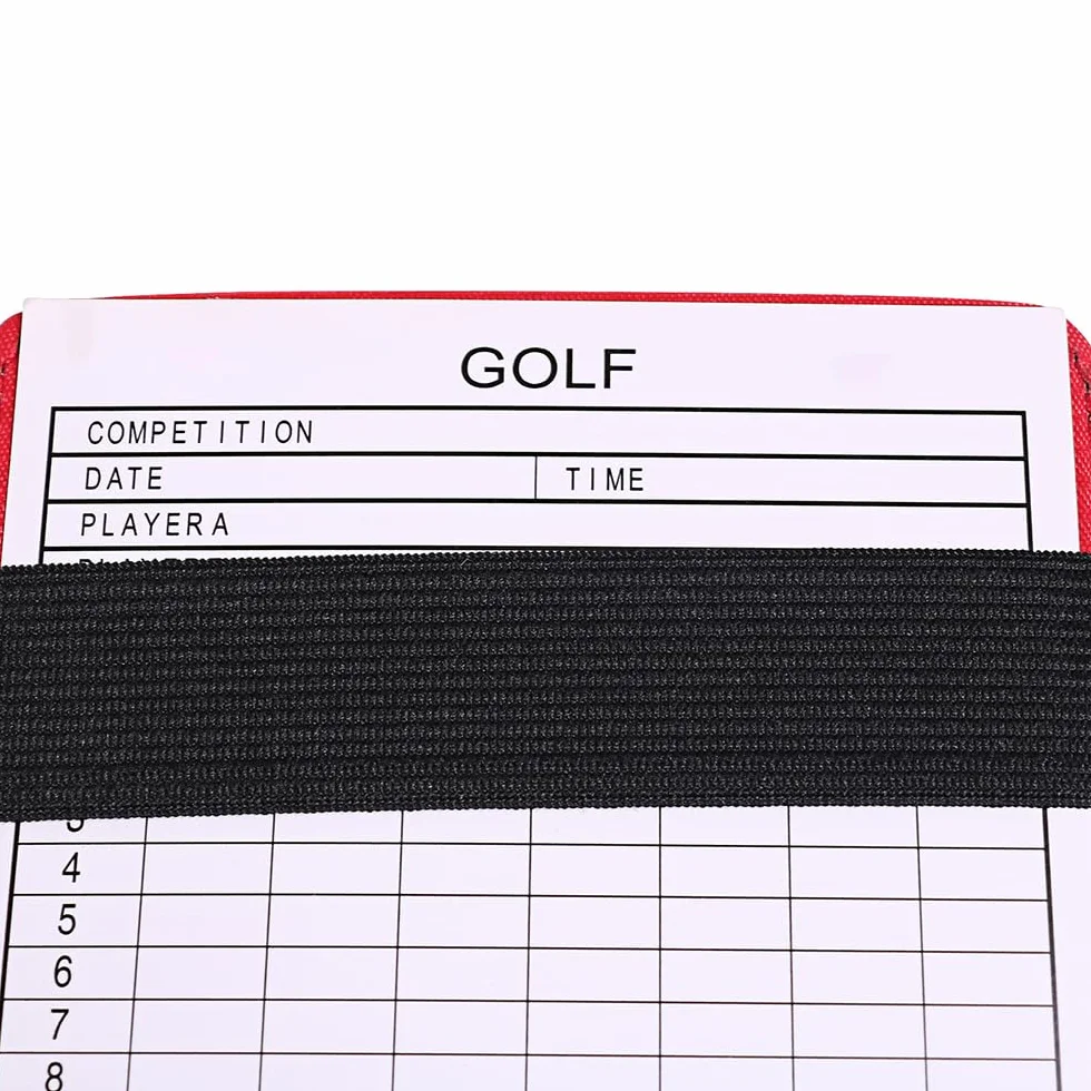DONGKER Soporte para tarjeta de puntuación de golf de piel sintética con lápiz