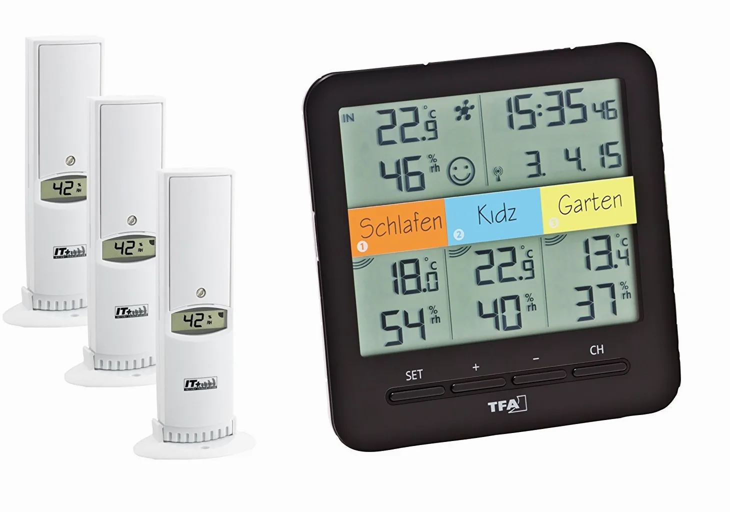TFA Radio Termo-Higrómetro KLIMAHOME,30.3060 Control del Clima (Negro con baterías)