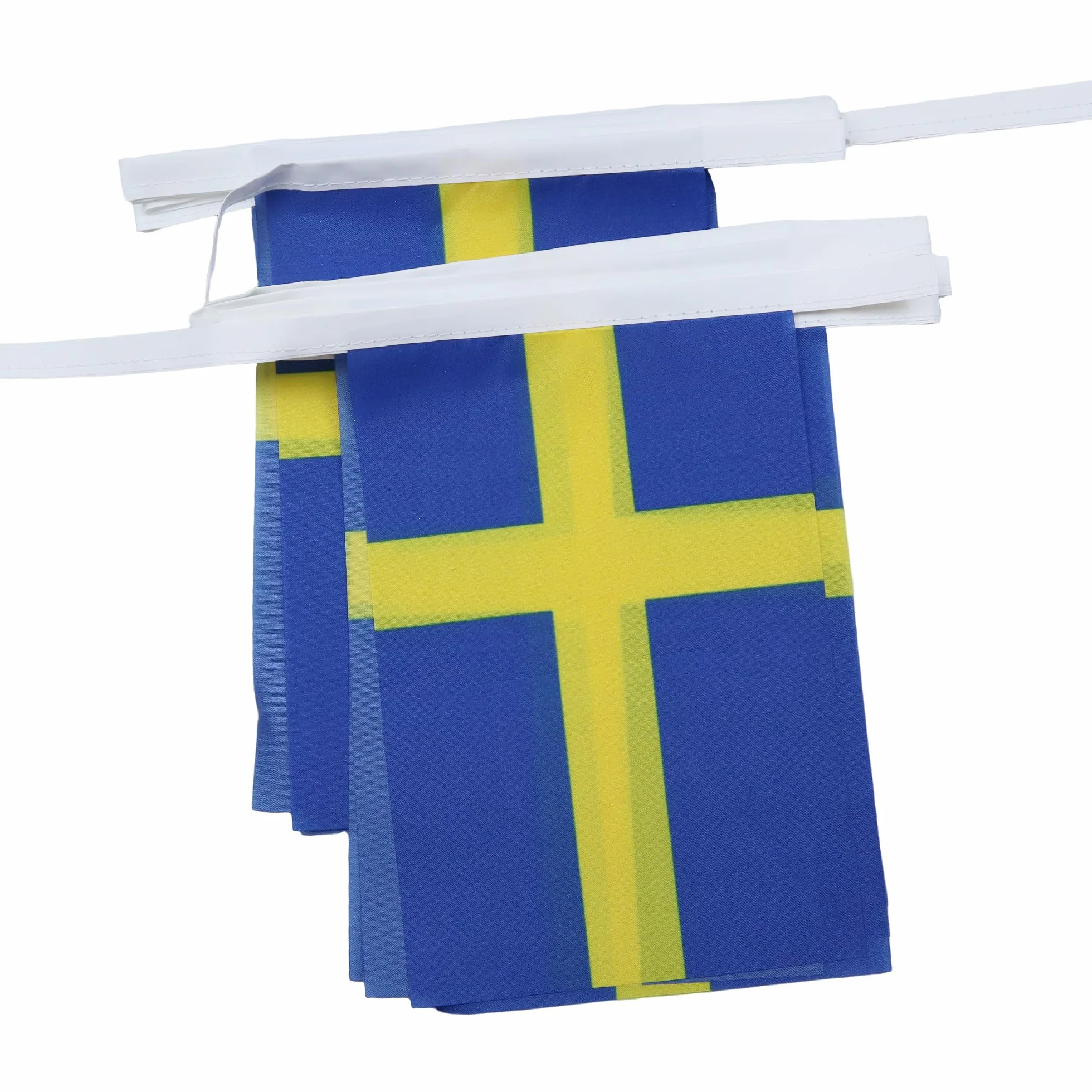 AZ FLAG Guirnalda 6 Metros, 20 Banderas de Suecia 21x15 cm, Bandera Sueca 15 x 21 cm - Banderines Suecos