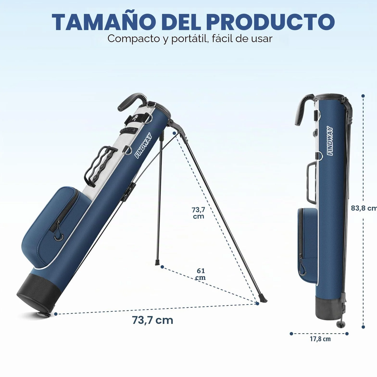 Findway Bolsa de Golf Ligera con Soporte y Correa, 31.5 Pulgadas