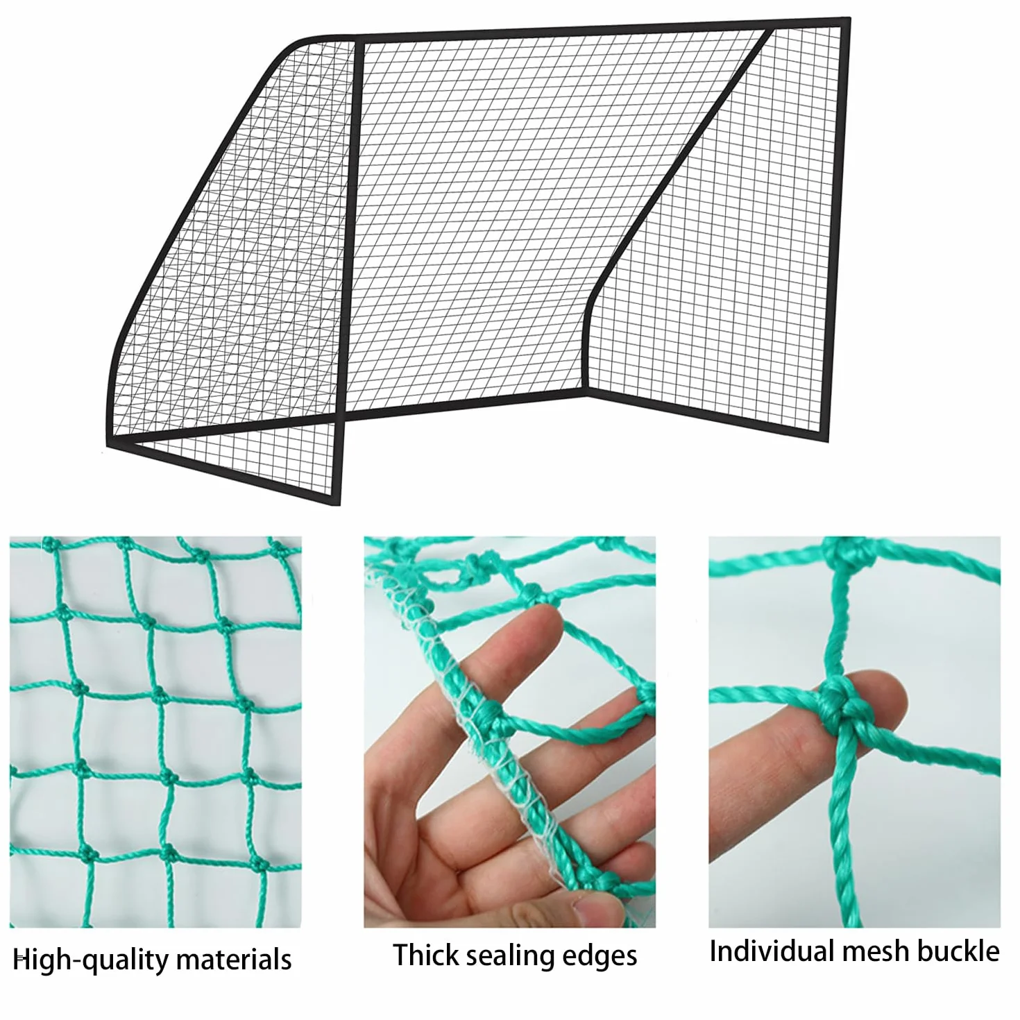 Red de Barrera para Fútbol, Malla de 10 cm, Red de Protección de Polietileno