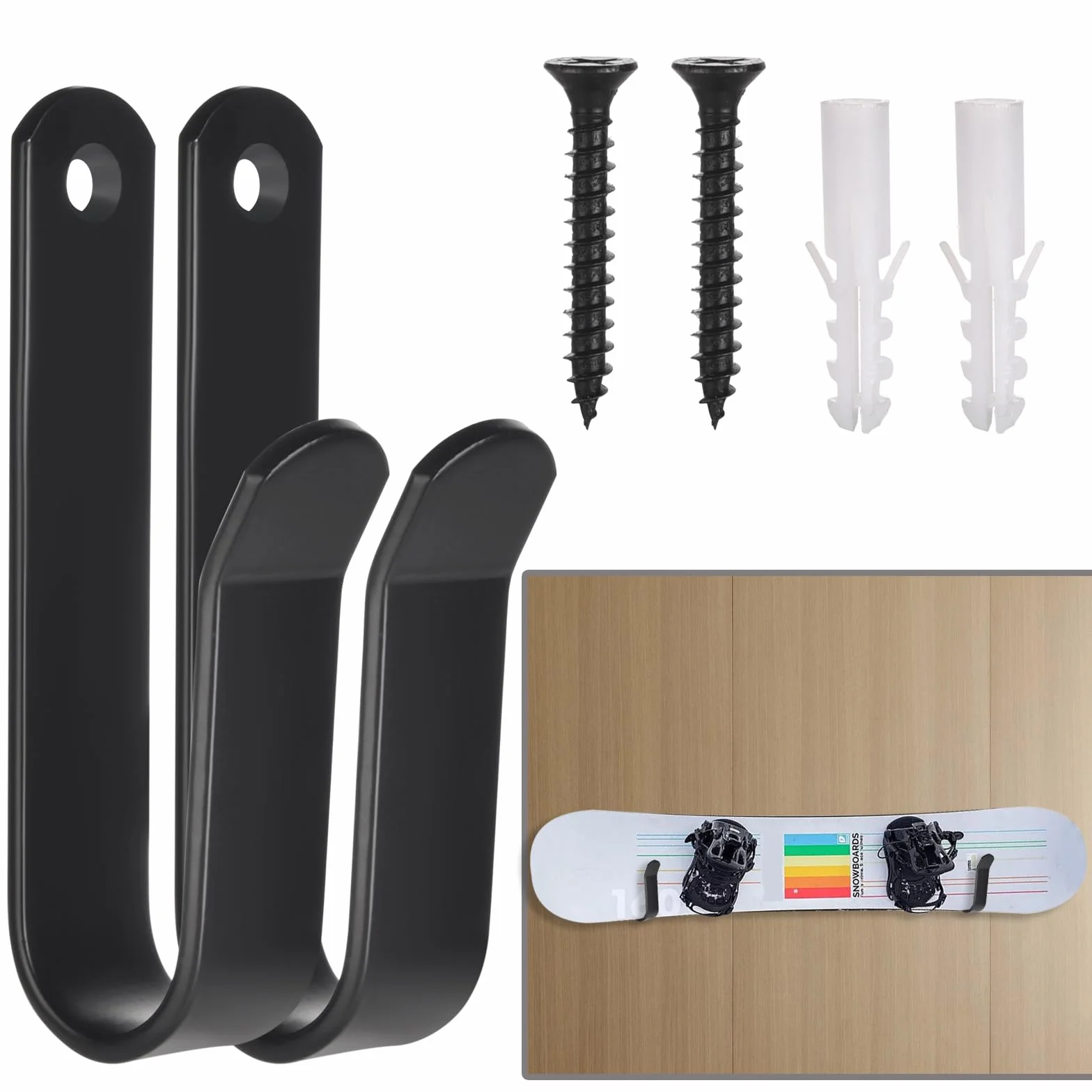 Soporte de Pared para Snowboard, Estante de Exhibición de Acero Fuerte