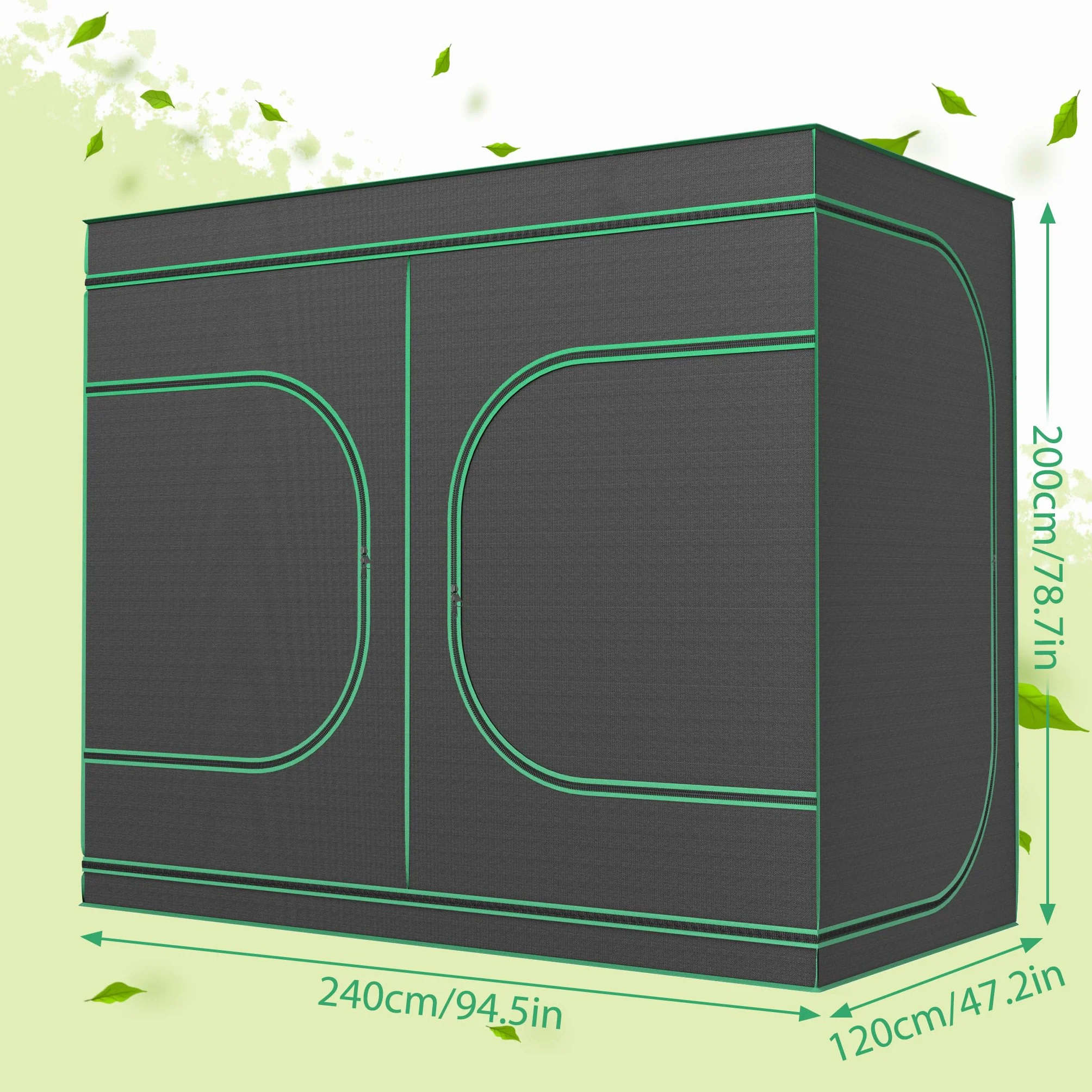 YUENFONG Tienda de cultivo para plantas, tienda de cultivo, armario de cultivo, caja de invernadero, caja de cultivo interior, para plantas, flores y verduras, 240 x 120 x 200 cm