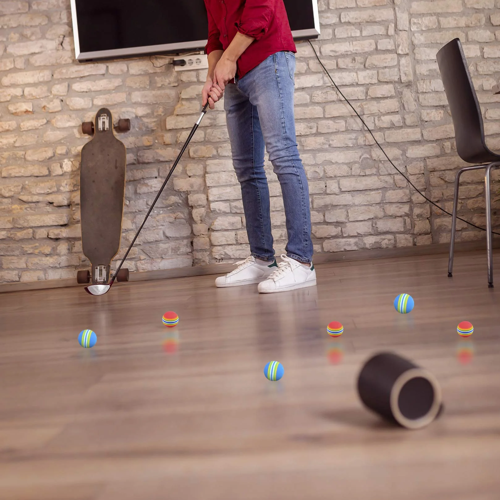 Pelotas de Golf de Práctica de Esponja Espuma 26 Piezas Rojo Azul para Niños Interior