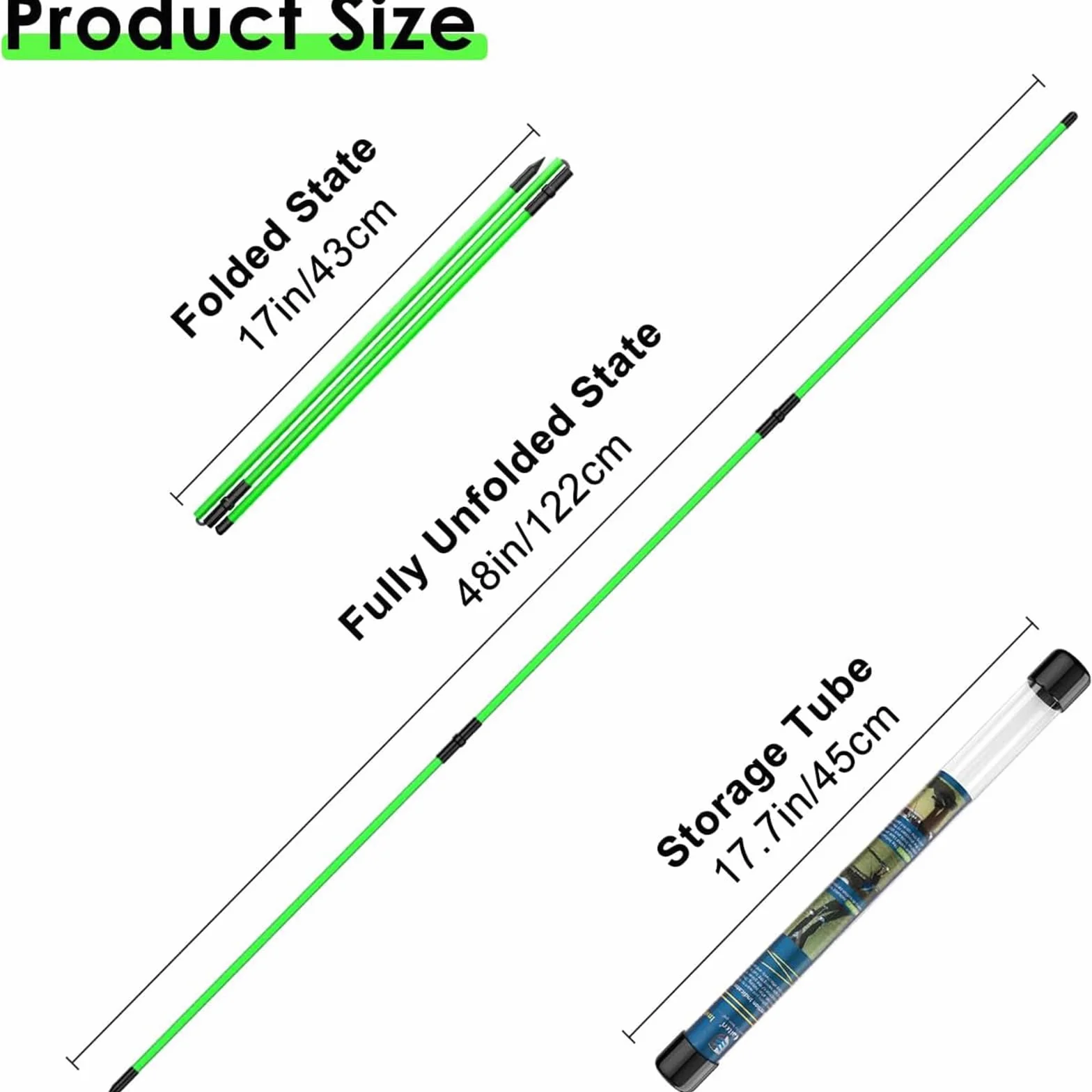Golf Training Aid Alignment Sticks 3-Fold 2-Piece Set