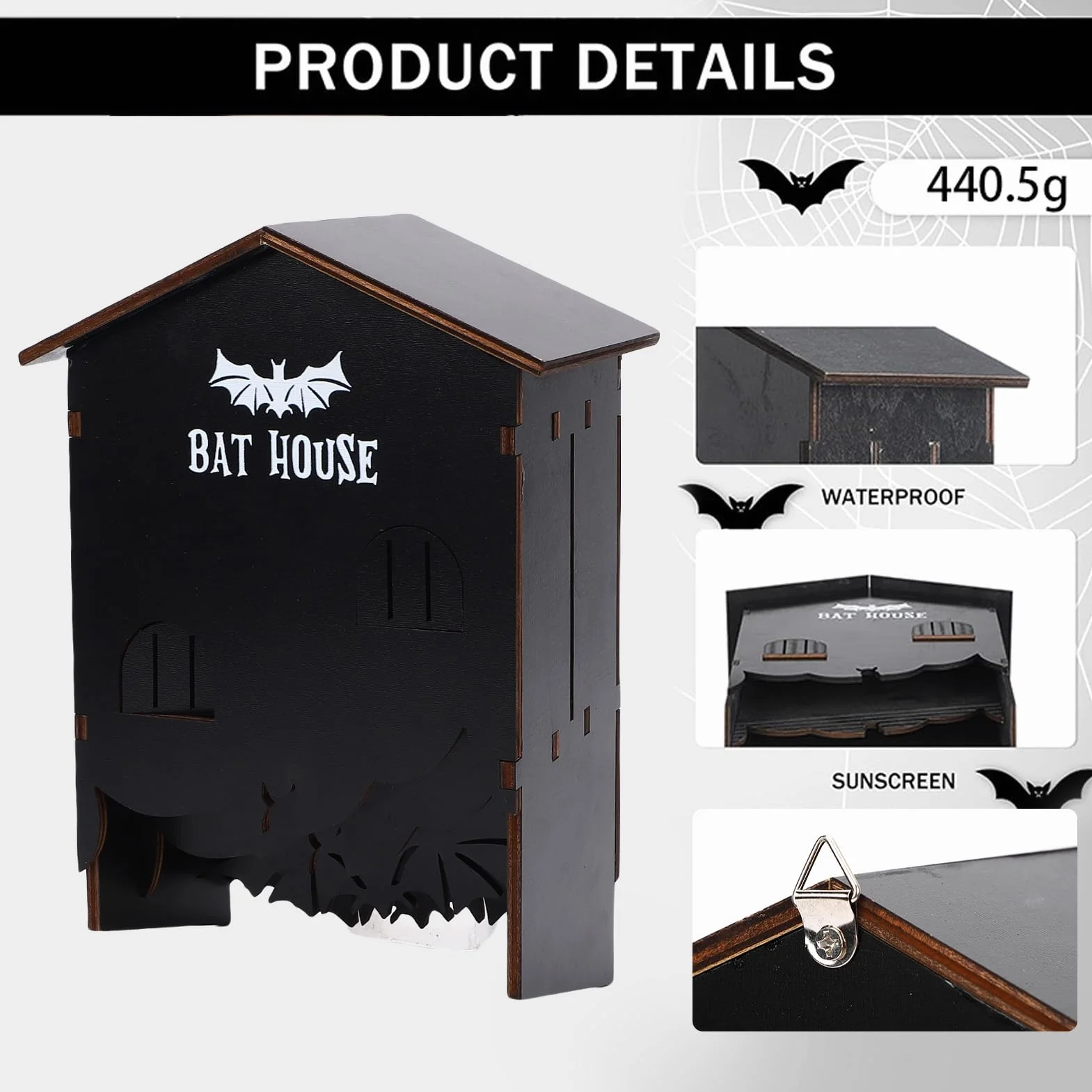 Caja de Refugio para Murciélagos de Madera para Exteriores, Casa Grande para Murciélagos de 3 Cámaras para Jardín, Patio, Patio Trasero, Caja para de Primera Calidad a Prueba de Intemperie