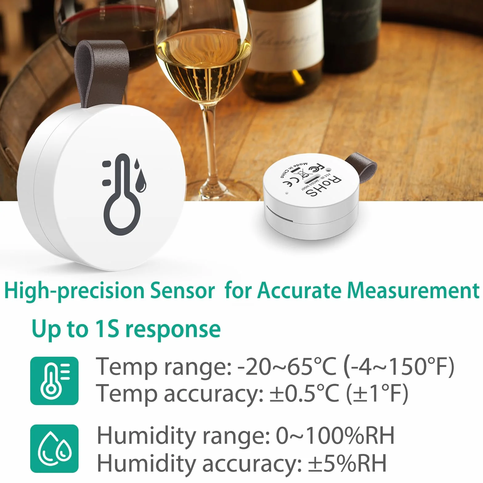 ORIA 2 Piezas Termómetro Higrómetro Bluetooth, Sensor de Humedad de Temperatura con Exportación de Almacenamiento de Datos, Termometro Inalámbrico Digital con iOS Android para Habitación