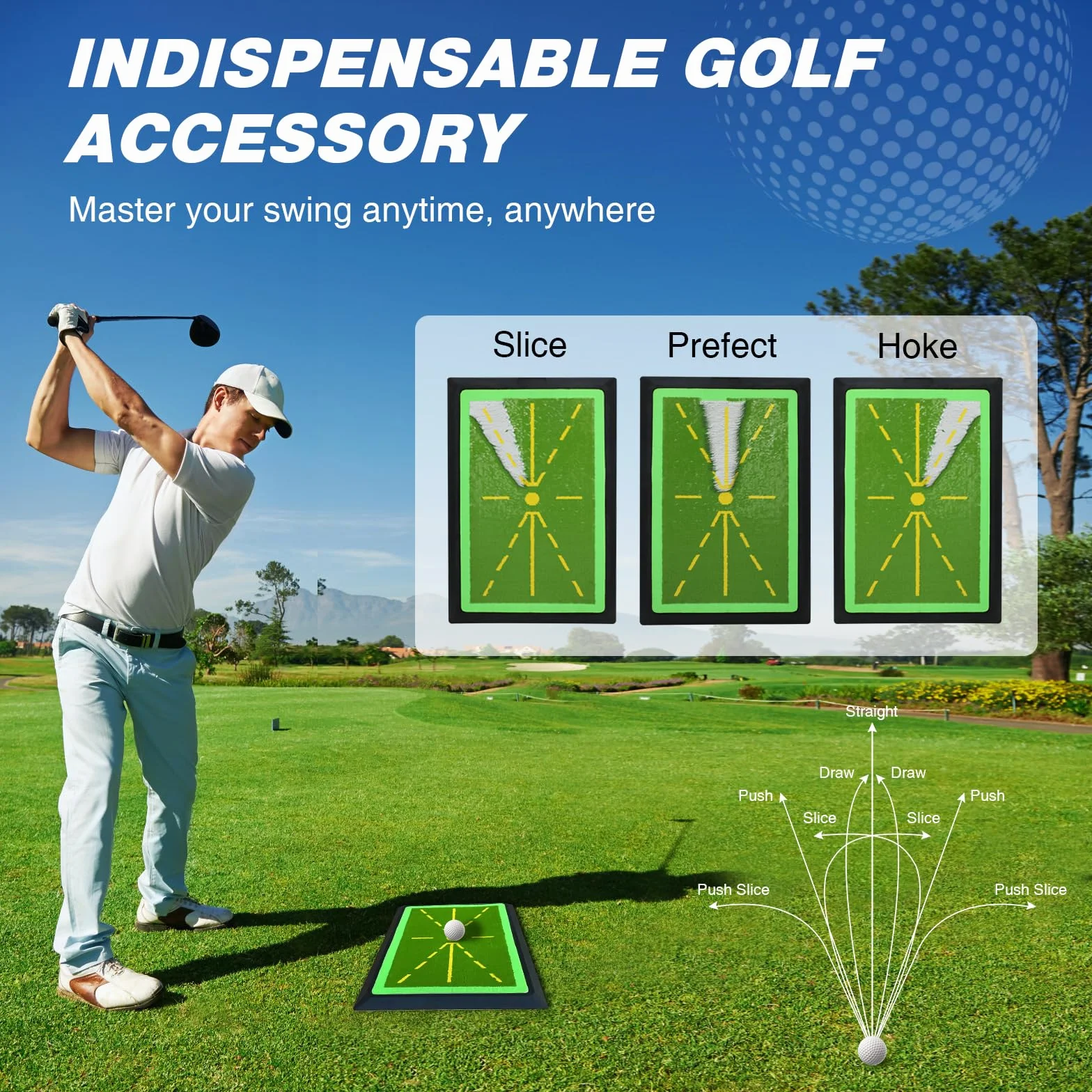 Tapete de Golf con Retroalimentación Instantánea, Base Antideslizante, Portátil para Entrenamiento en Casa