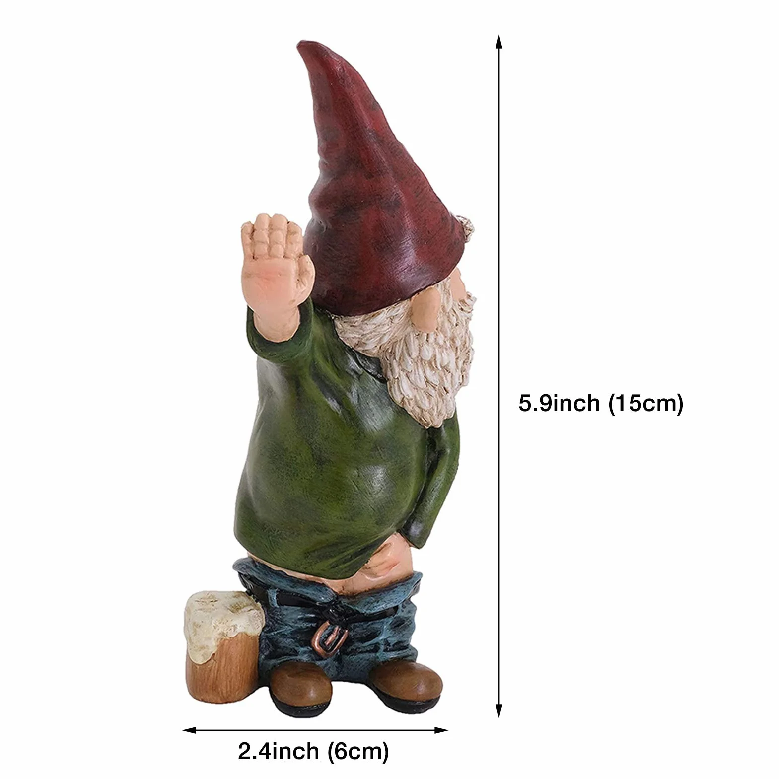 Adorno de gnomo de jardín de 15 cm, Divertido gnomo de orina para decoración de césped, decoración Interior o Exterior