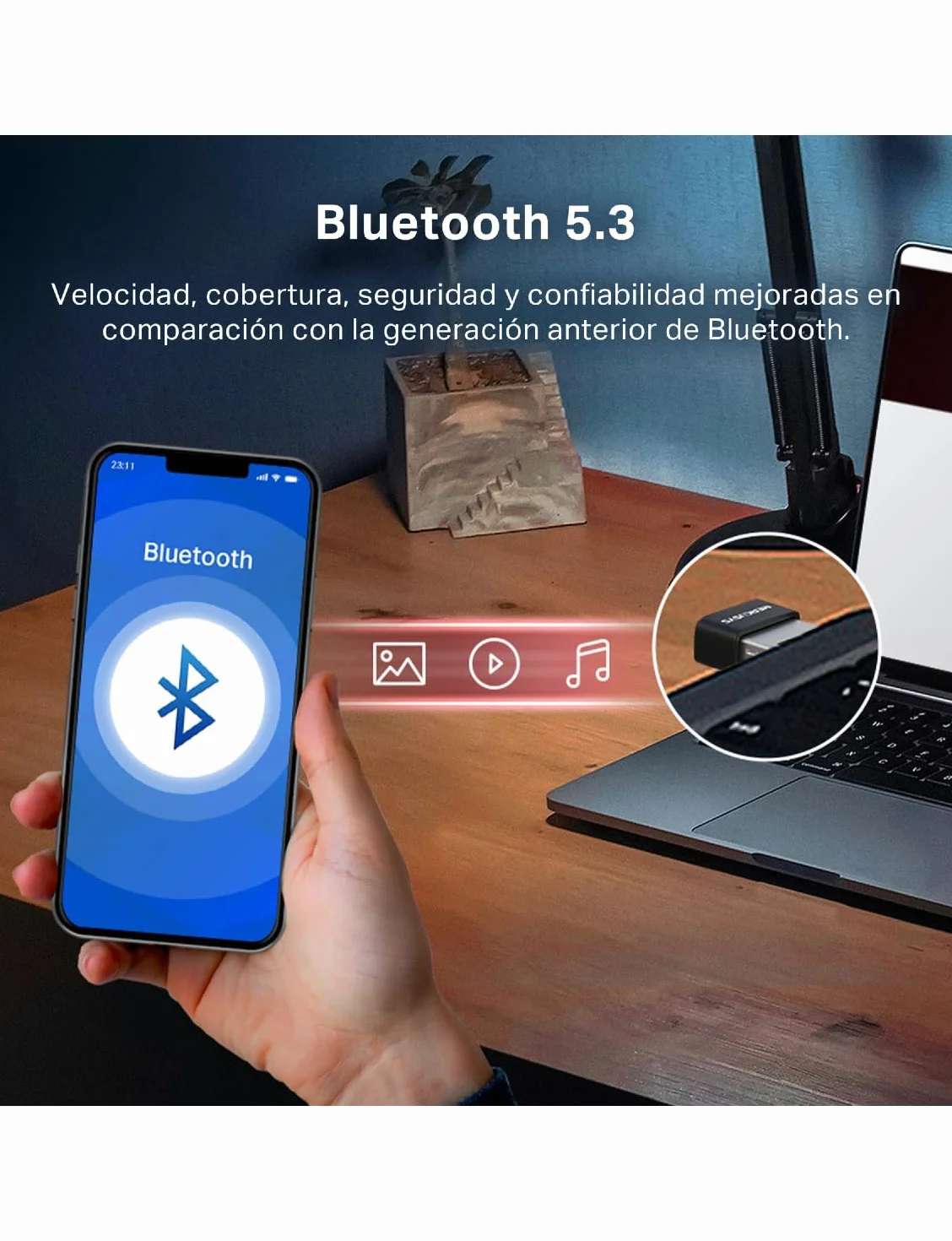 Mercusys MA530 Adaptador USB Bluetooth 5.4 Nano Inalámbrico para PC Portátil