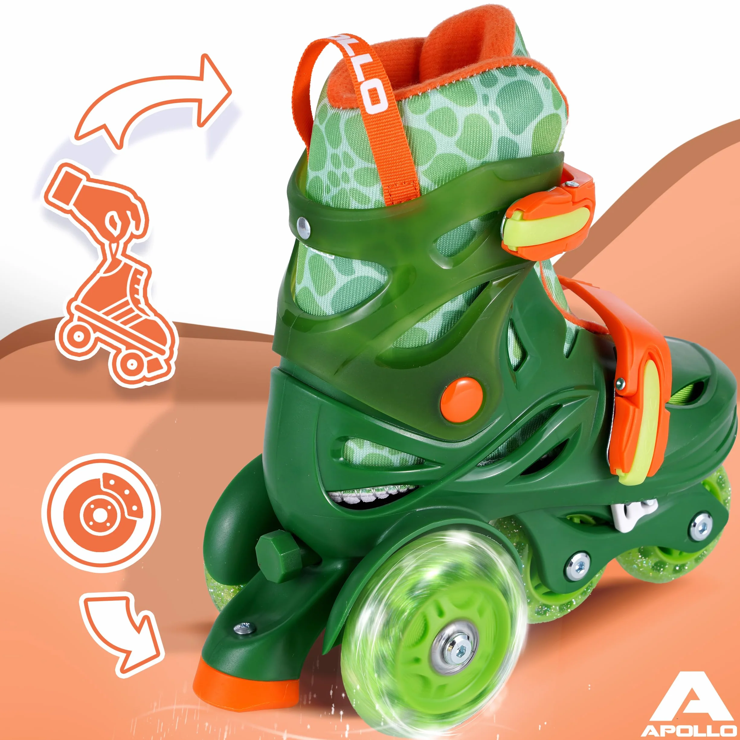 Apollo Kids My 1st Skates Adjustable Patines de ruedas ajustables para niños talla 26-30 con doble freno