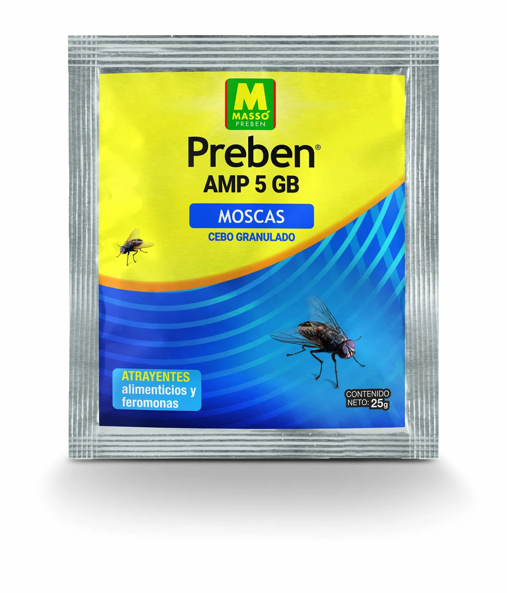 Preben 231554 - Cebo granulado para Moscas, 11 x 13 x 2 cm, Color Amarillo