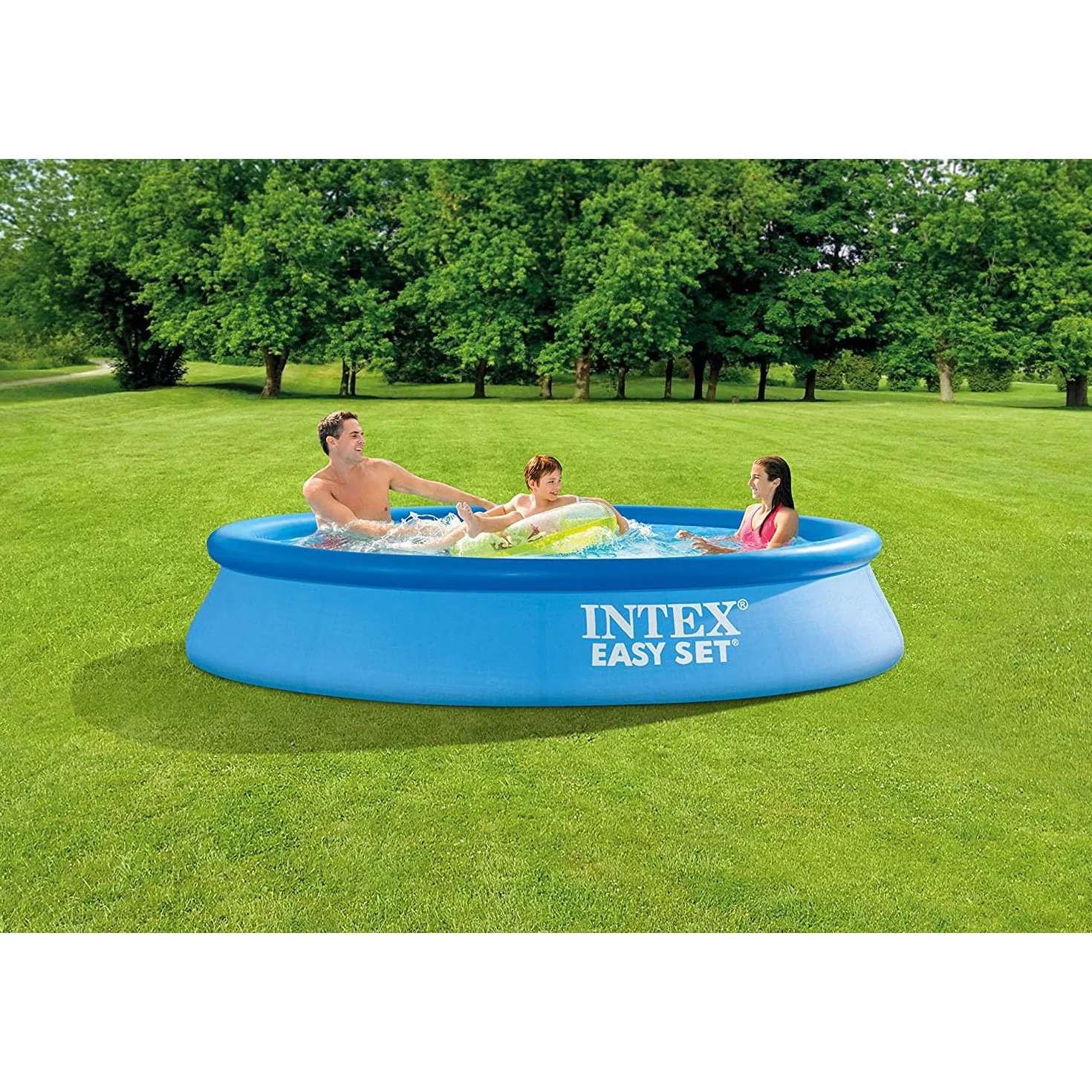 Intex 55239 - Piscina hinchable, Ø305x61 cm, 3.077 litros, Piscina redonda, Con depuradora cartucho, 1.250 litros/hora, filtro cartucho tipo H, Para 3 personas