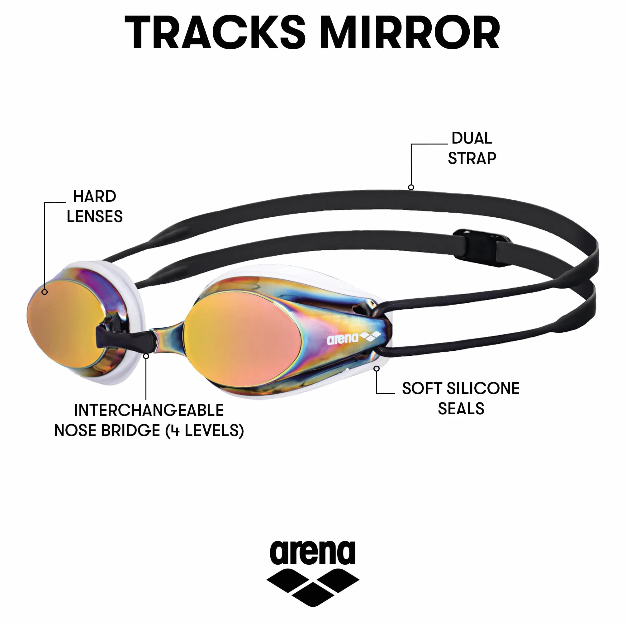 ARENA Tracks Mirror Gafas de Natación Unisex adulto