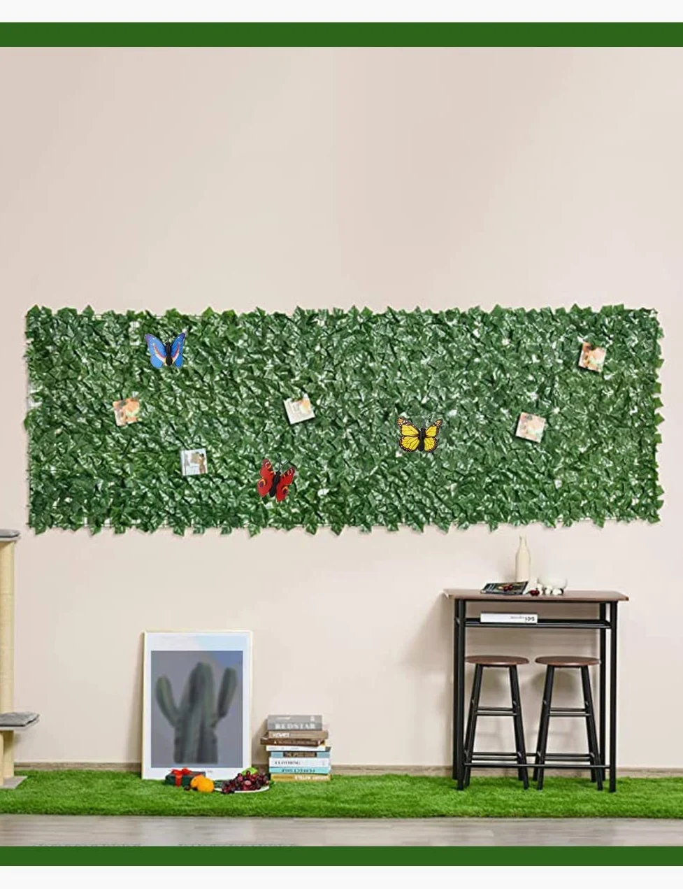 Seto Artificial Hiedra Artificial Ocultacion Jardin,Vallas para Jardin,Valla De Plástico Anti-Fading, Seto Artificial 0.5 1 1.5 2 Metros(Size:2x6m/6.56x19.69ft)