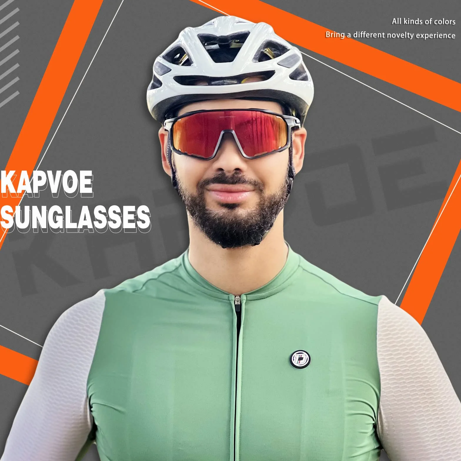 KAPVOE Gafas de Ciclismo Polarizadas Hombre Mujer MTB Bicicleta Montaña con 3 Lentes K76-3L
