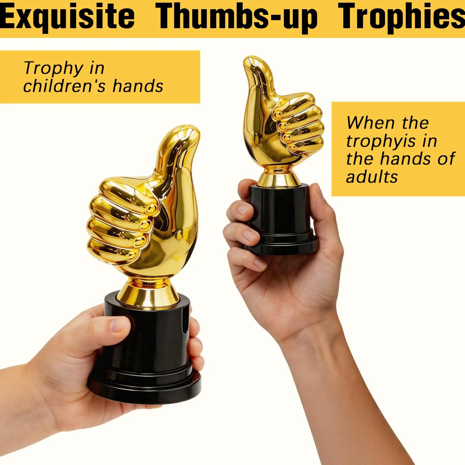 Trofeo de Pulgar Dorado 5x13cm Plastico Oro Ceremonias Premiacion 24 Piezas