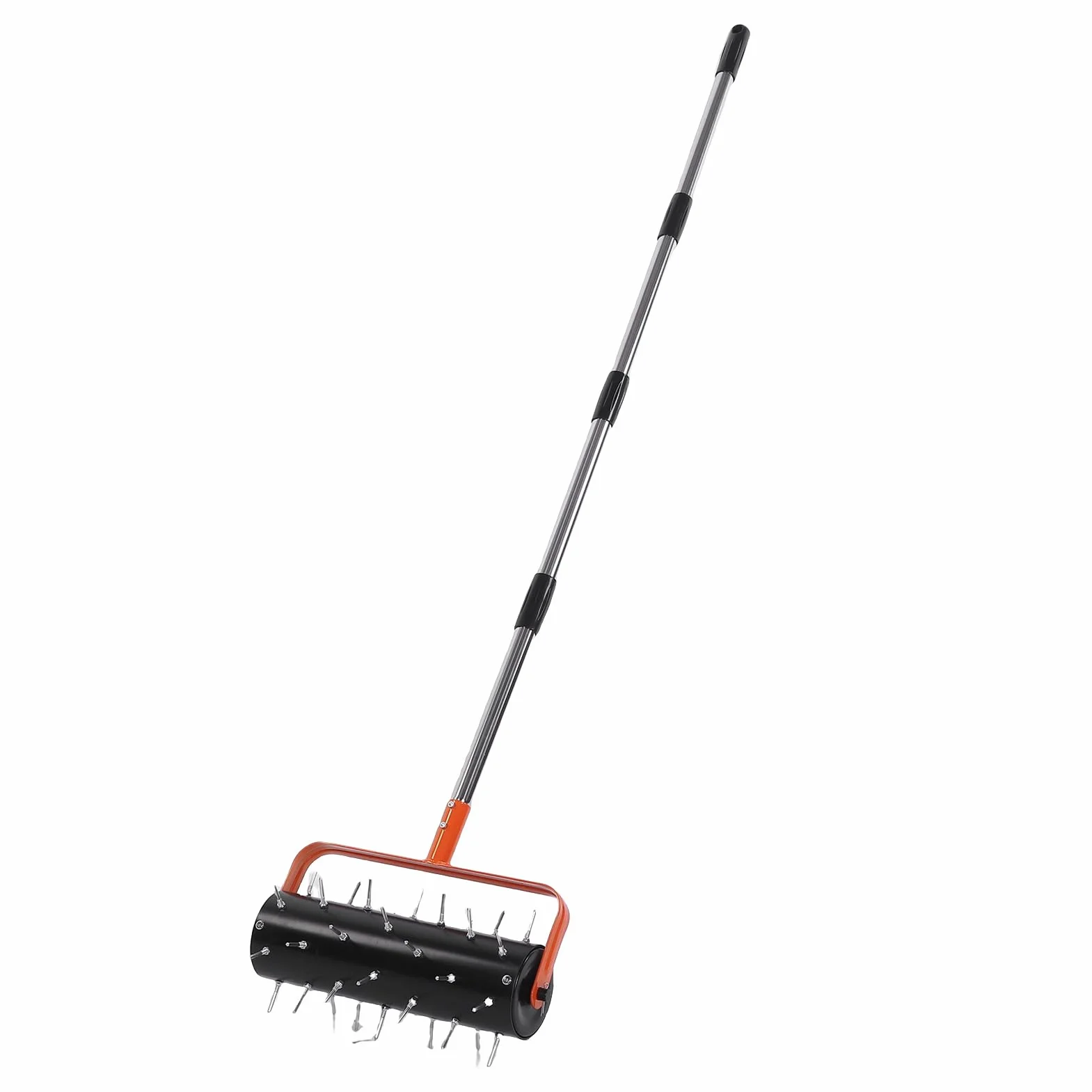 Fockety Aireador de Césped con Ruedas, Herramienta Manual para Airear Césped de Alta Resistencia, Aireador Estable de Acero Inoxidable con 42 Puntas para Jardines, Patios y Huertos