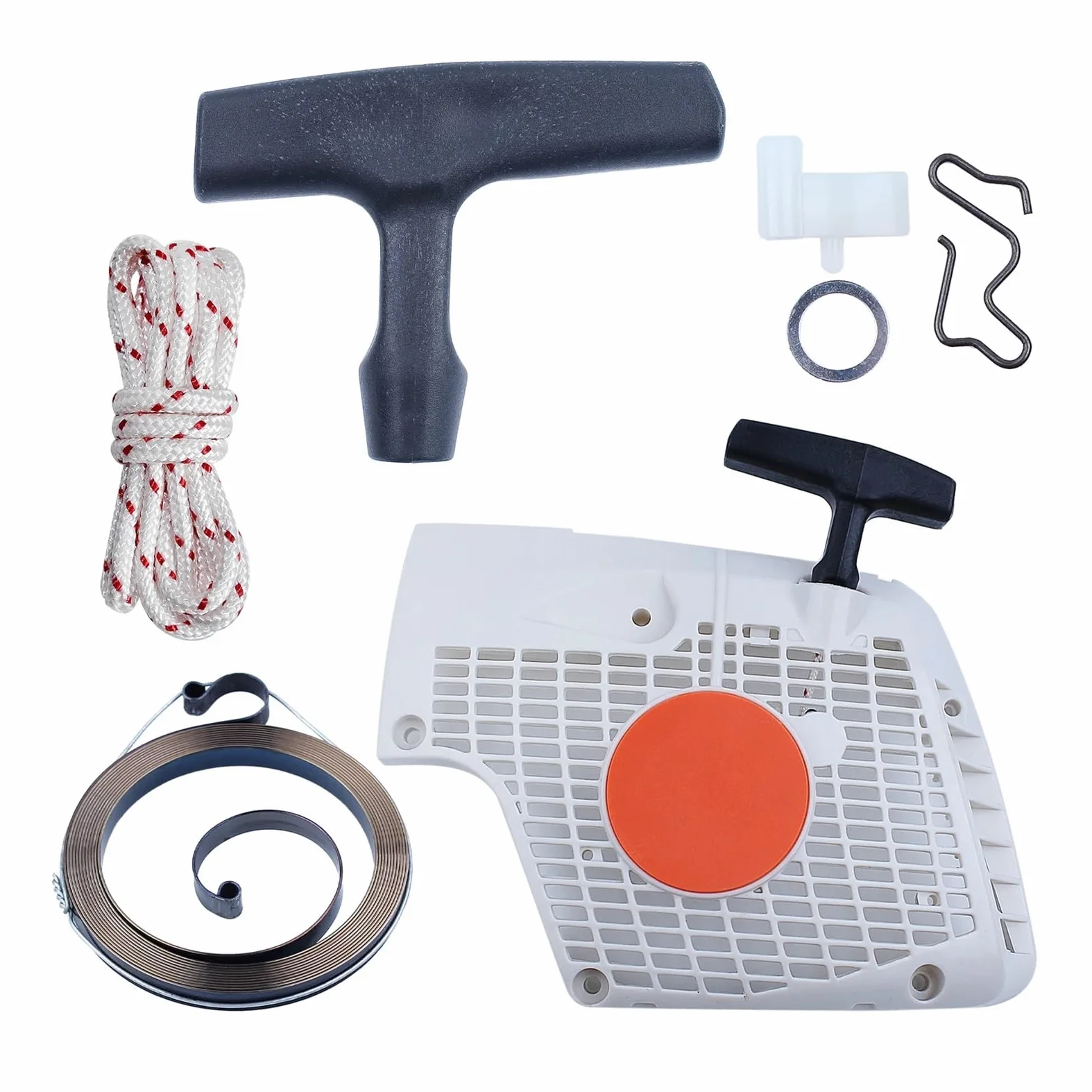 Kit de Agarre de Cuerda con trinquete de Resorte Adecuado para Arranque de Retroceso, Compatible con Motosierra MS270, MS280, MS270C, MS280C, MS 270 y 280. Pieza de Repuesto.